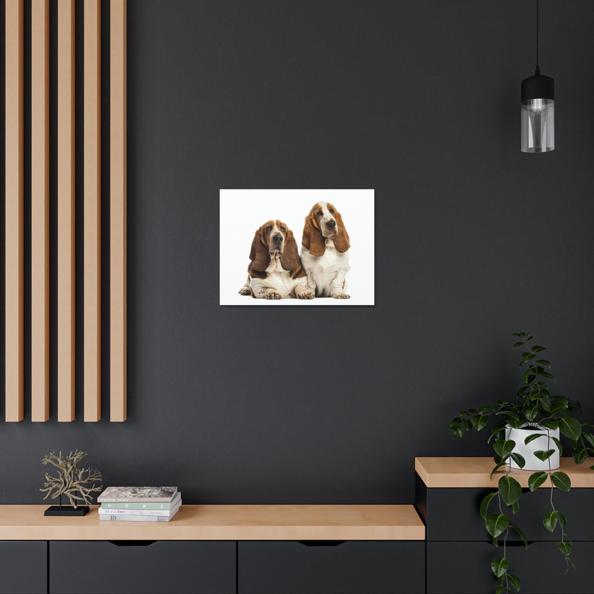 Scripture Walls Couple of Basset Hound Dogs Print Animal Wall Art Wildlife Canvas Prints Wall Art Ready to Hang Unframed-Express Your Love Gifts