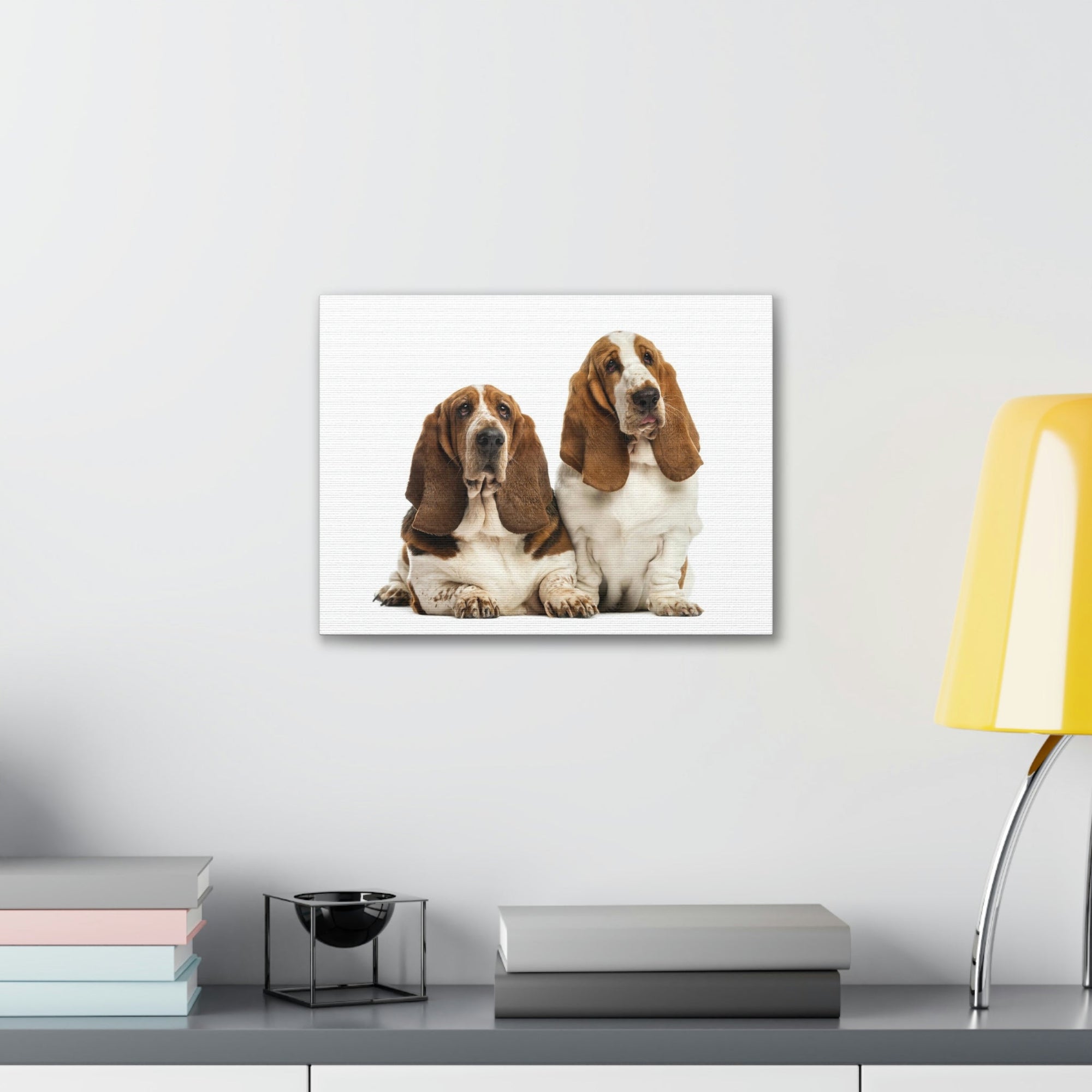 Scripture Walls Couple of Basset Hound Dogs Print Animal Wall Art Wildlife Canvas Prints Wall Art Ready to Hang Unframed-Express Your Love Gifts