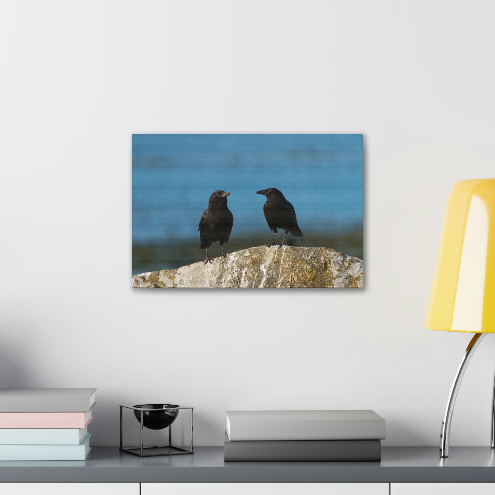 Scripture Walls Couple of Crow Chatting Print Animal Wall Art Wildlife Canvas Prints Wall Art Ready to Hang Unframed-Express Your Love Gifts