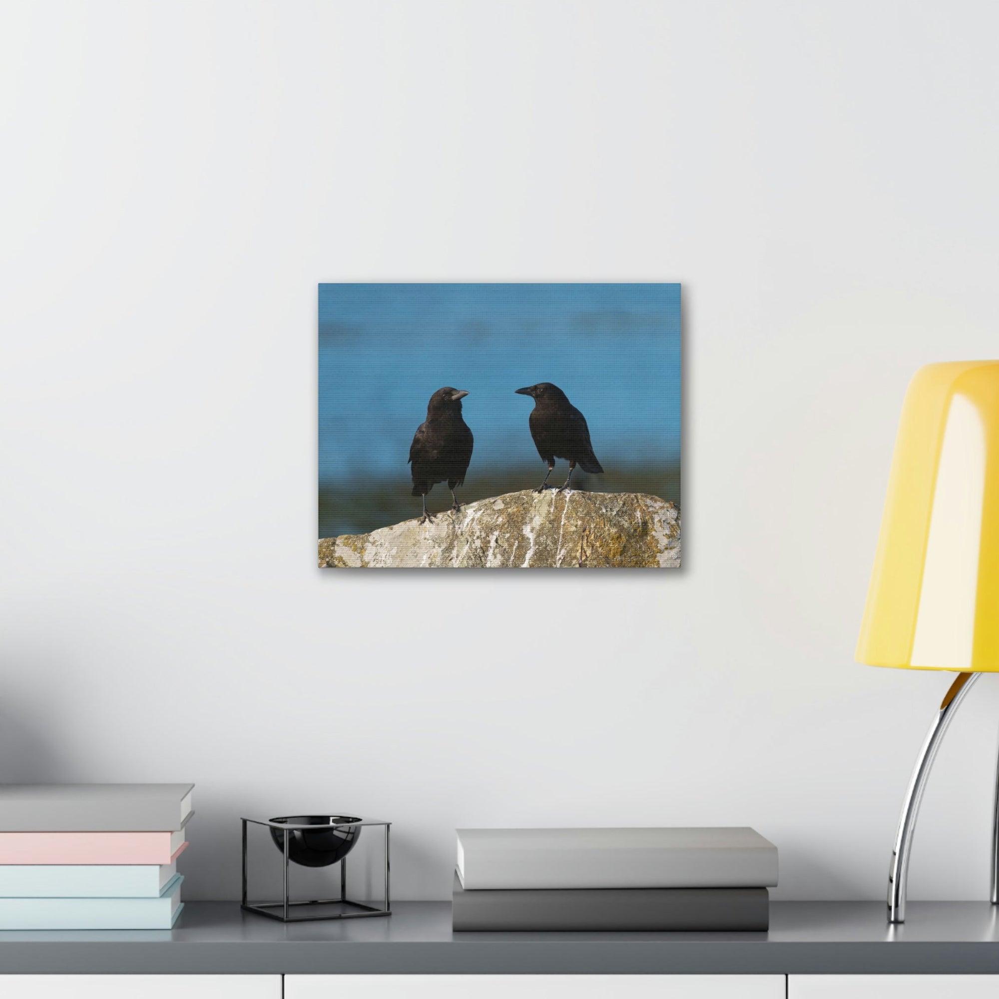 Scripture Walls Couple of Crow Chatting Print Animal Wall Art Wildlife Canvas Prints Wall Art Ready to Hang Unframed-Express Your Love Gifts