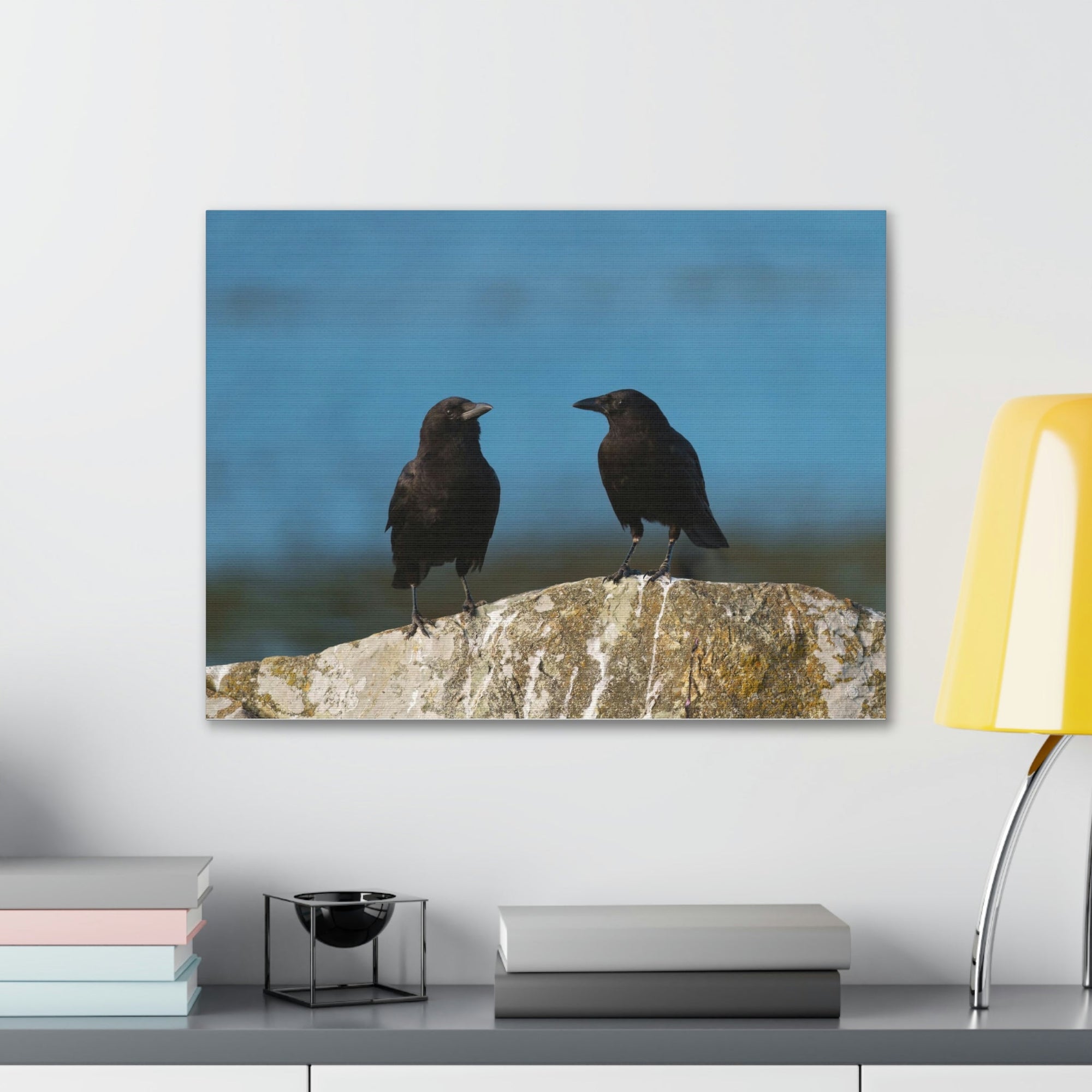 Scripture Walls Couple of Crow Chatting Print Animal Wall Art Wildlife Canvas Prints Wall Art Ready to Hang Unframed-Express Your Love Gifts