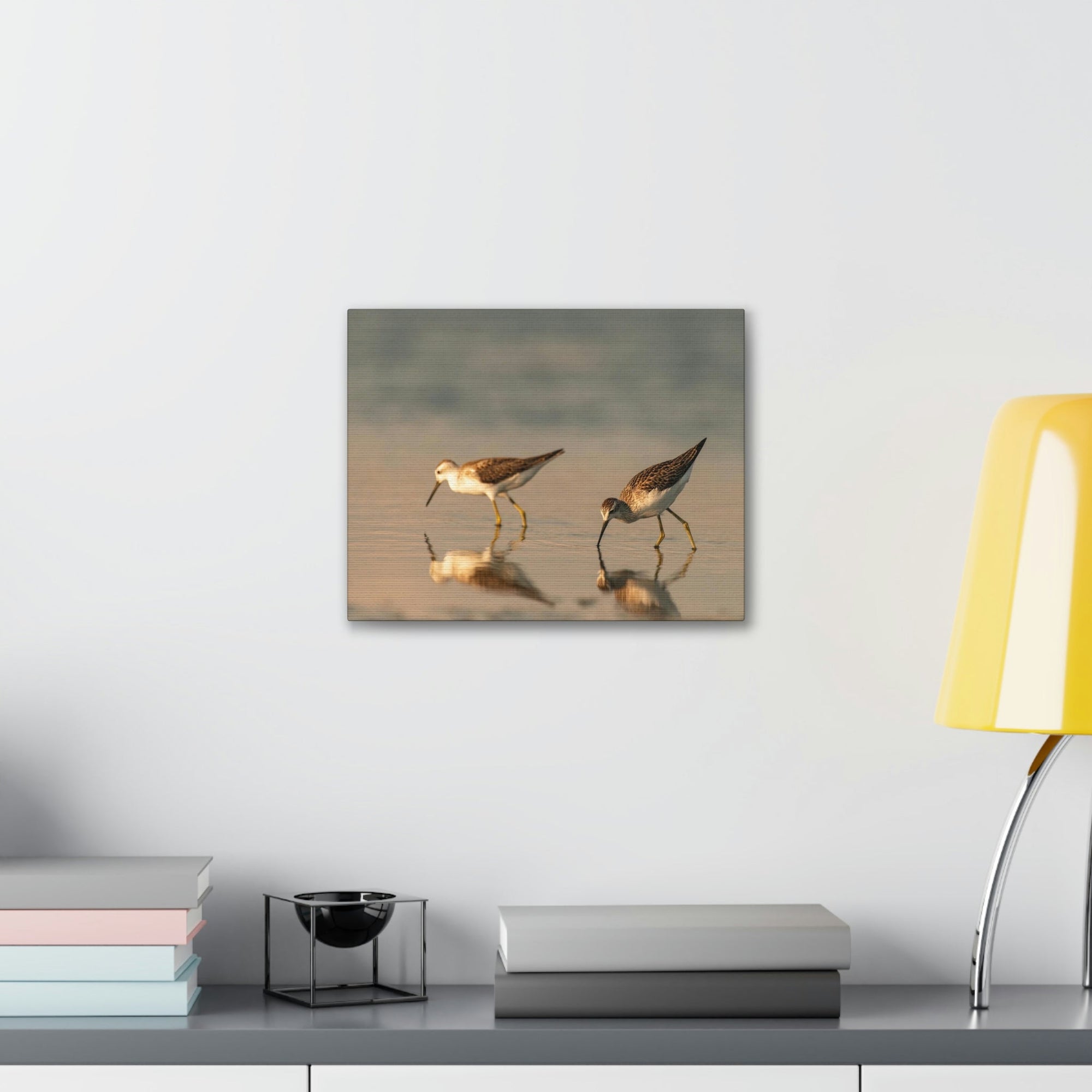 Scripture Walls Couple of Sandpiper Hunting for Food Animal Wall Art Wildlife Canvas Prints Wall Art Ready to Hang Unframed-Express Your Love Gifts