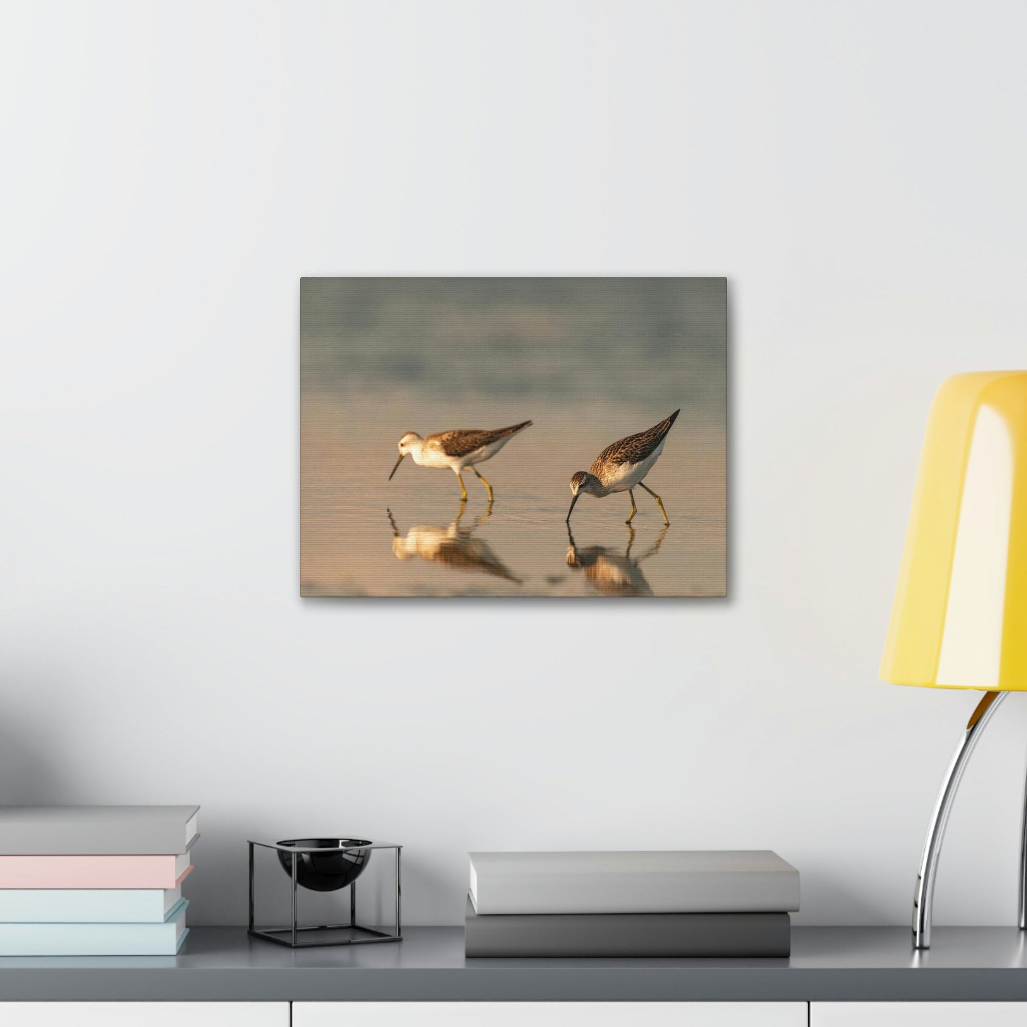 Scripture Walls Couple of Sandpiper Hunting for Food Animal Wall Art Wildlife Canvas Prints Wall Art Ready to Hang Unframed-Express Your Love Gifts