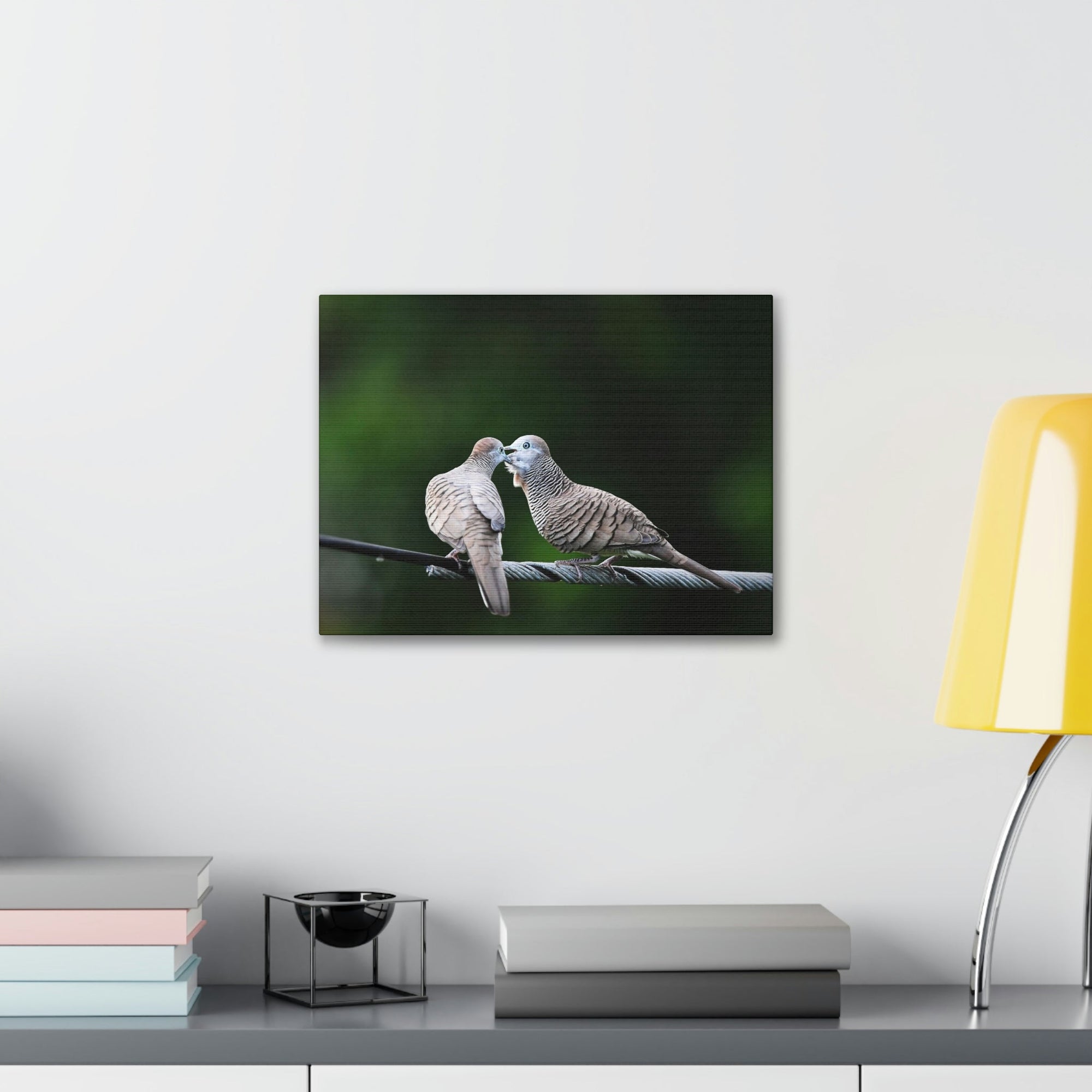 Scripture Walls Couple of Sweet Zebra Dove Kissing Print Animal Wall Art Wildlife Canvas Prints Wall Art Ready to Hang Unframed-Express Your Love Gifts