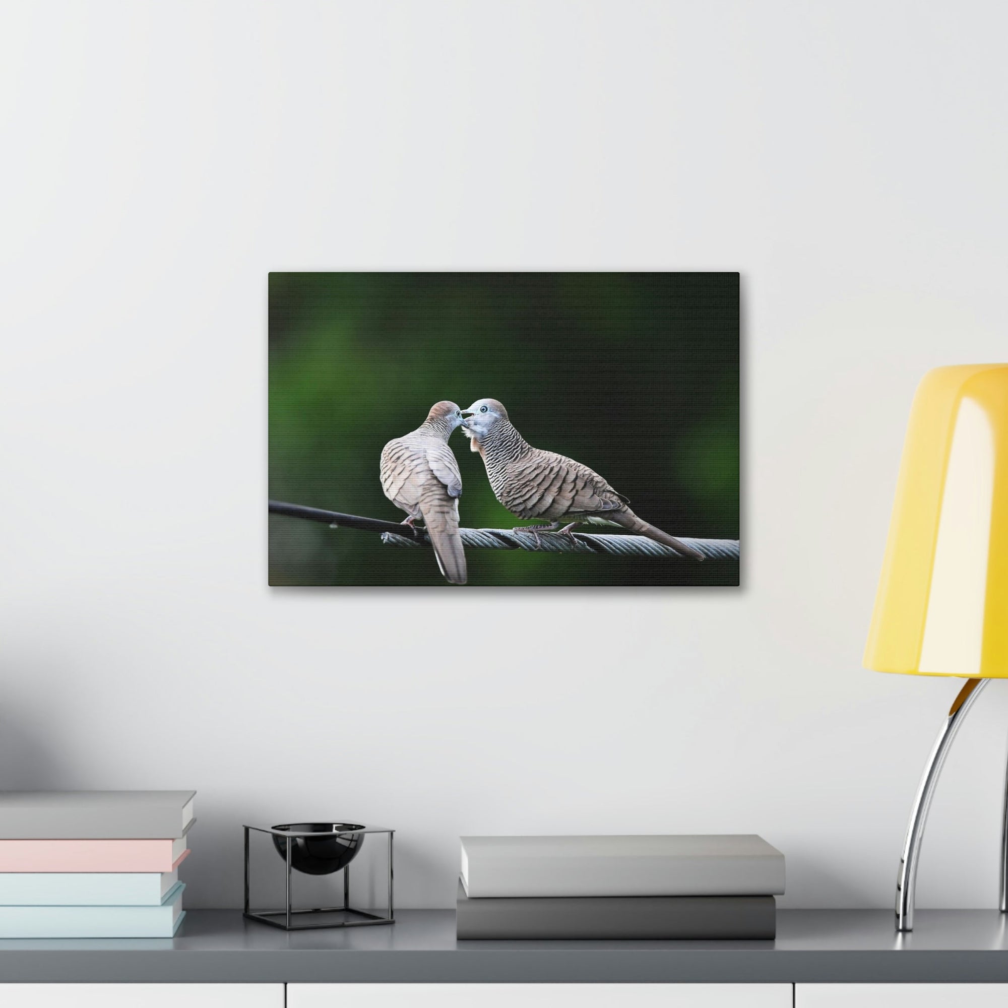 Scripture Walls Couple of Sweet Zebra Dove Kissing Print Animal Wall Art Wildlife Canvas Prints Wall Art Ready to Hang Unframed-Express Your Love Gifts