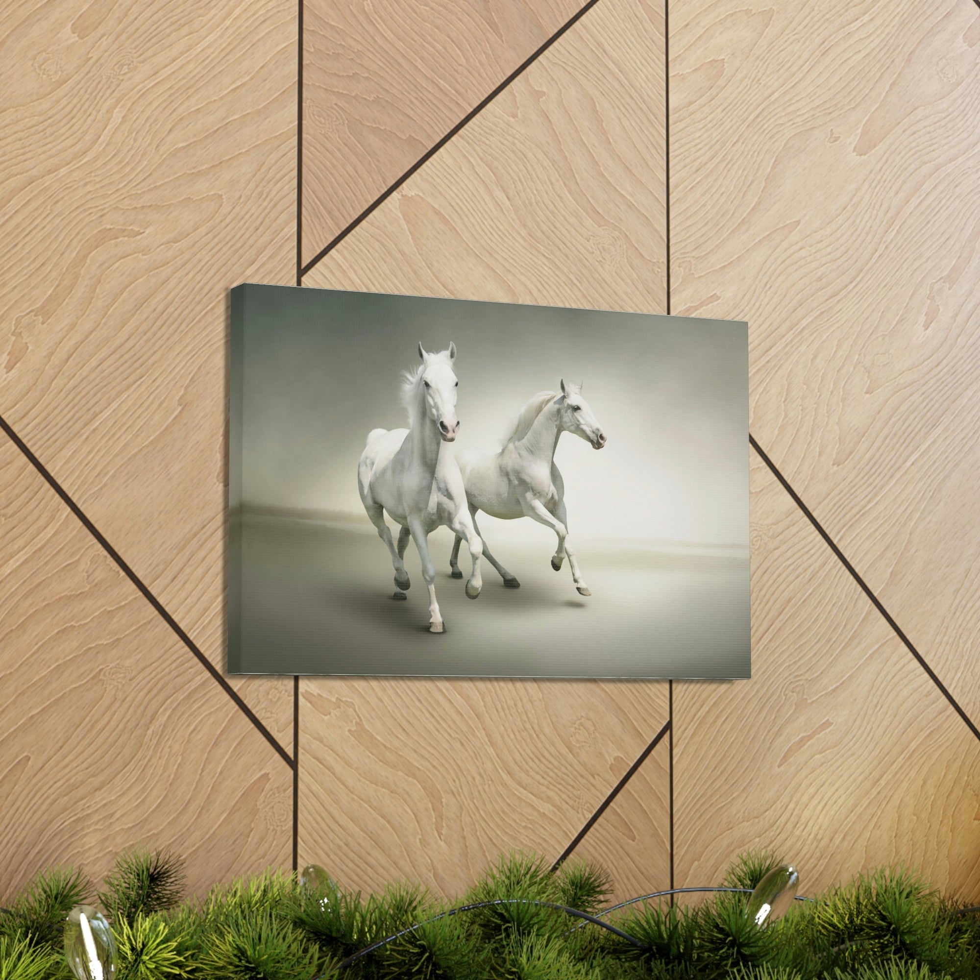 Scripture Walls Couple of White Arab Horse Print Animal Wall Art Wildlife Canvas Prints Wall Art Ready to Hang Unframed-Express Your Love Gifts