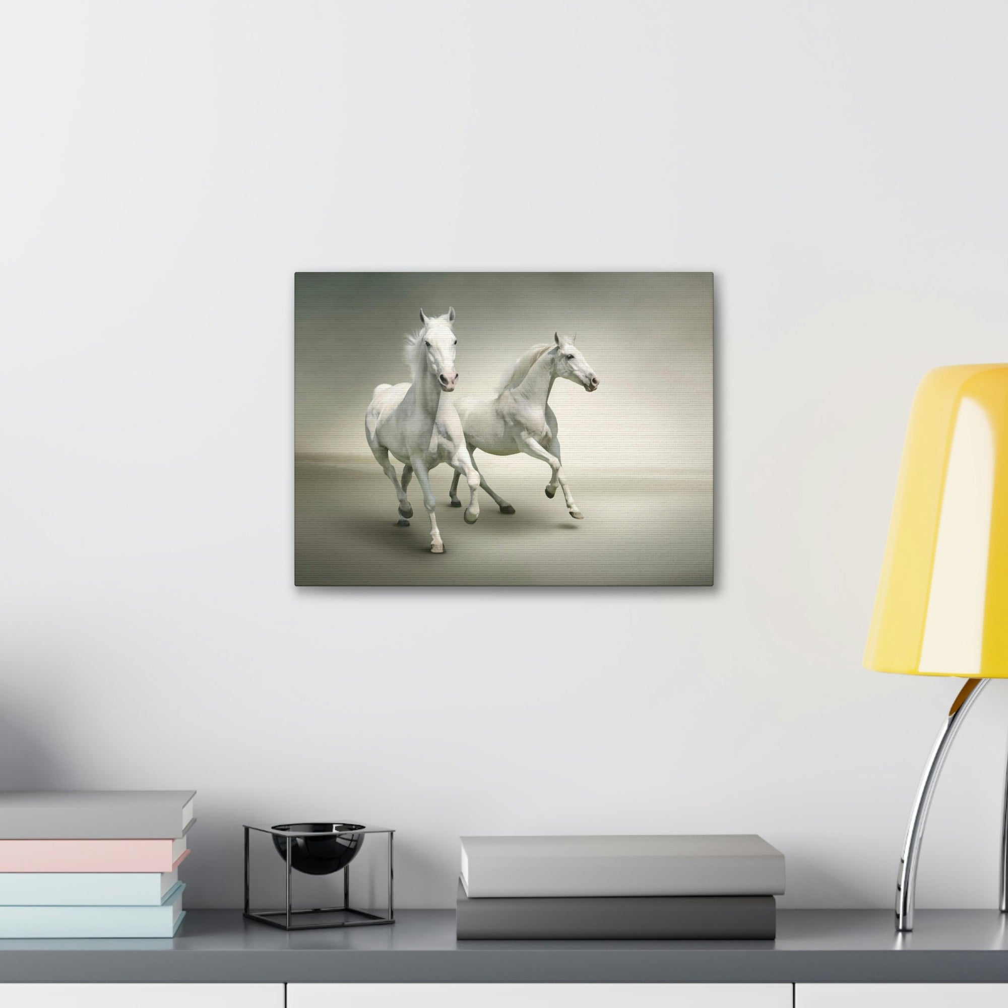 Scripture Walls Couple of White Arab Horse Print Animal Wall Art Wildlife Canvas Prints Wall Art Ready to Hang Unframed-Express Your Love Gifts