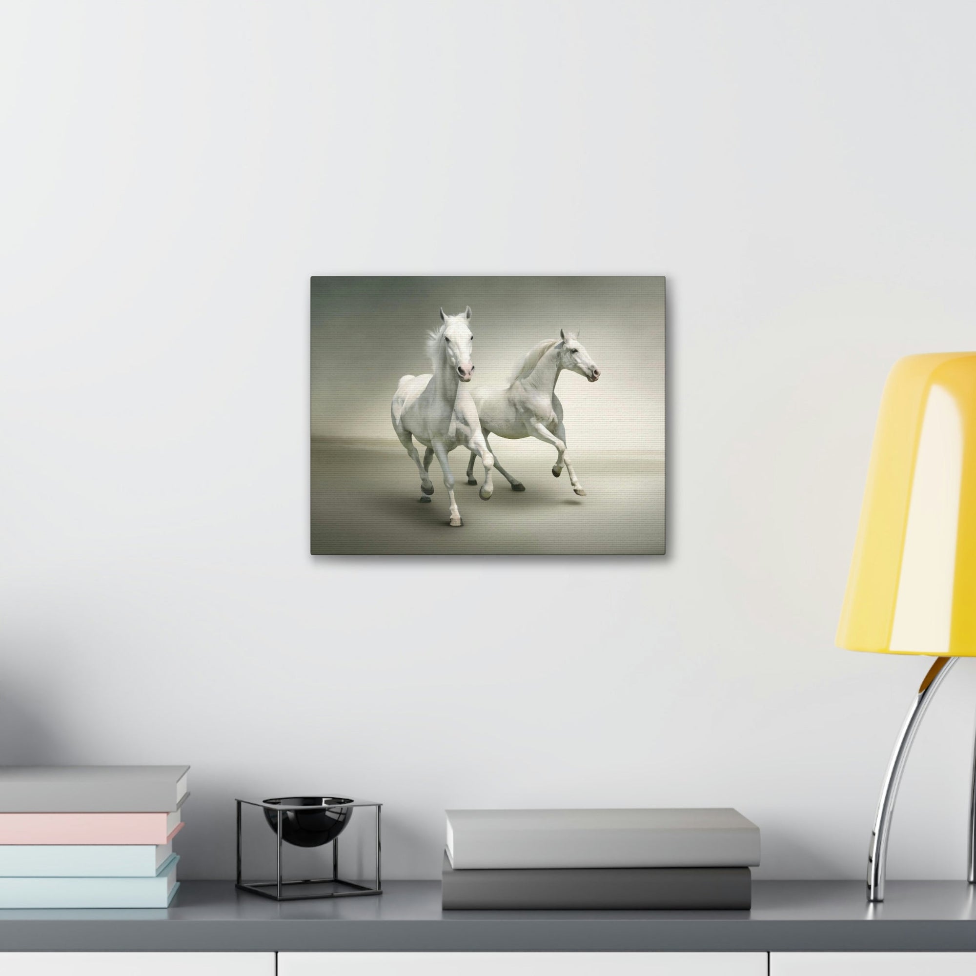 Scripture Walls Couple of White Arab Horse Print Animal Wall Art Wildlife Canvas Prints Wall Art Ready to Hang Unframed-Express Your Love Gifts