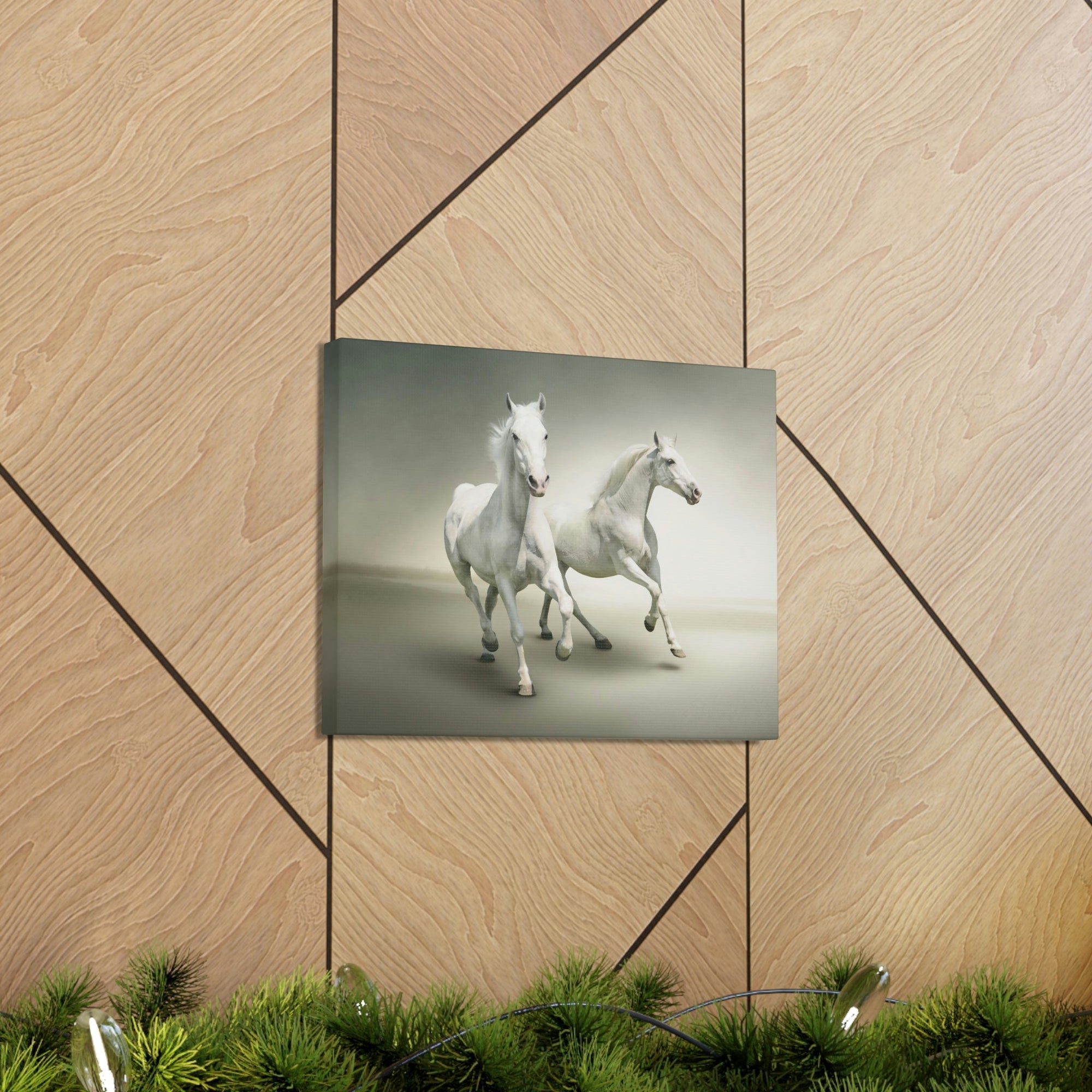 Scripture Walls Couple of White Arab Horse Print Animal Wall Art Wildlife Canvas Prints Wall Art Ready to Hang Unframed-Express Your Love Gifts