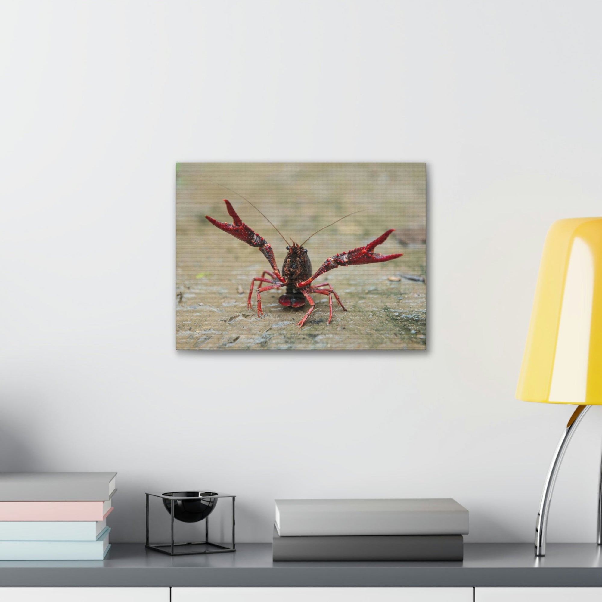 Scripture Walls Crawfish Hunting Crawfish on Hunt Print Animal Wall Art Wildlife Canvas Prints Wall Art Ready to Hang Unframed-Express Your Love Gifts