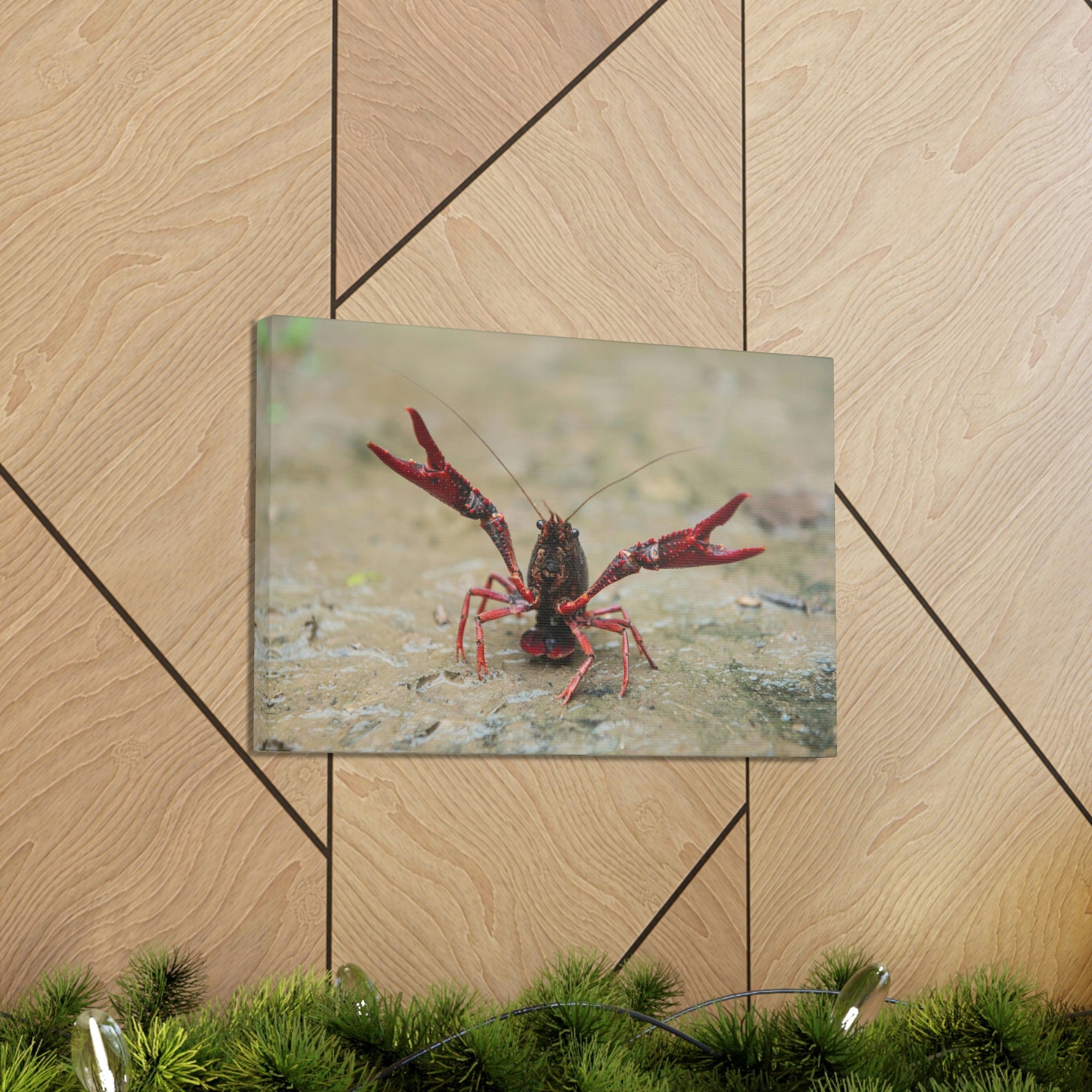 Scripture Walls Crawfish Hunting Crawfish on Hunt Print Animal Wall Art Wildlife Canvas Prints Wall Art Ready to Hang Unframed-Express Your Love Gifts