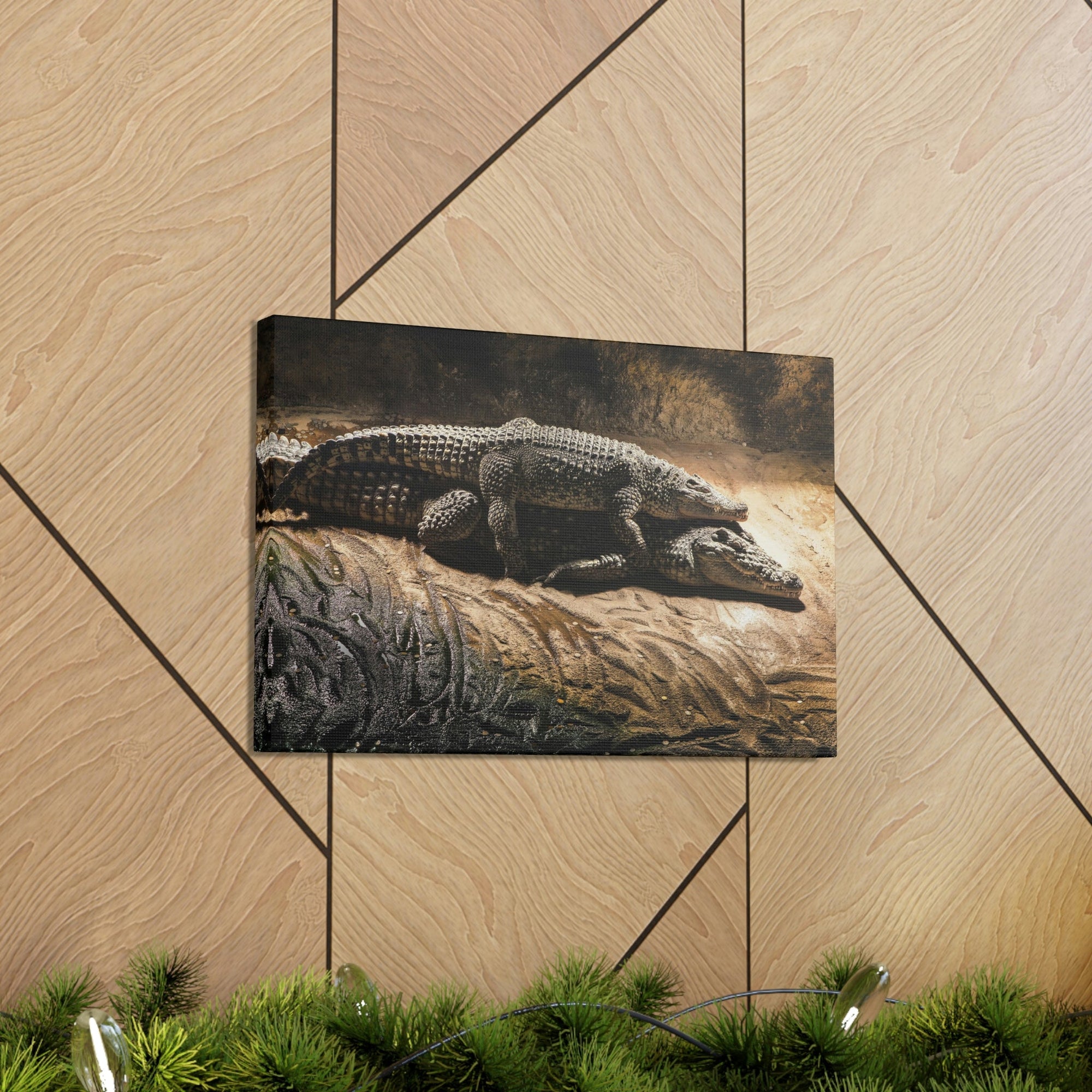 Scripture Walls Crocodile Couple Crocodile Troop Print Animal Wall Art Wildlife Canvas Prints Wall Art Ready to Hang Unframed-Express Your Love Gifts