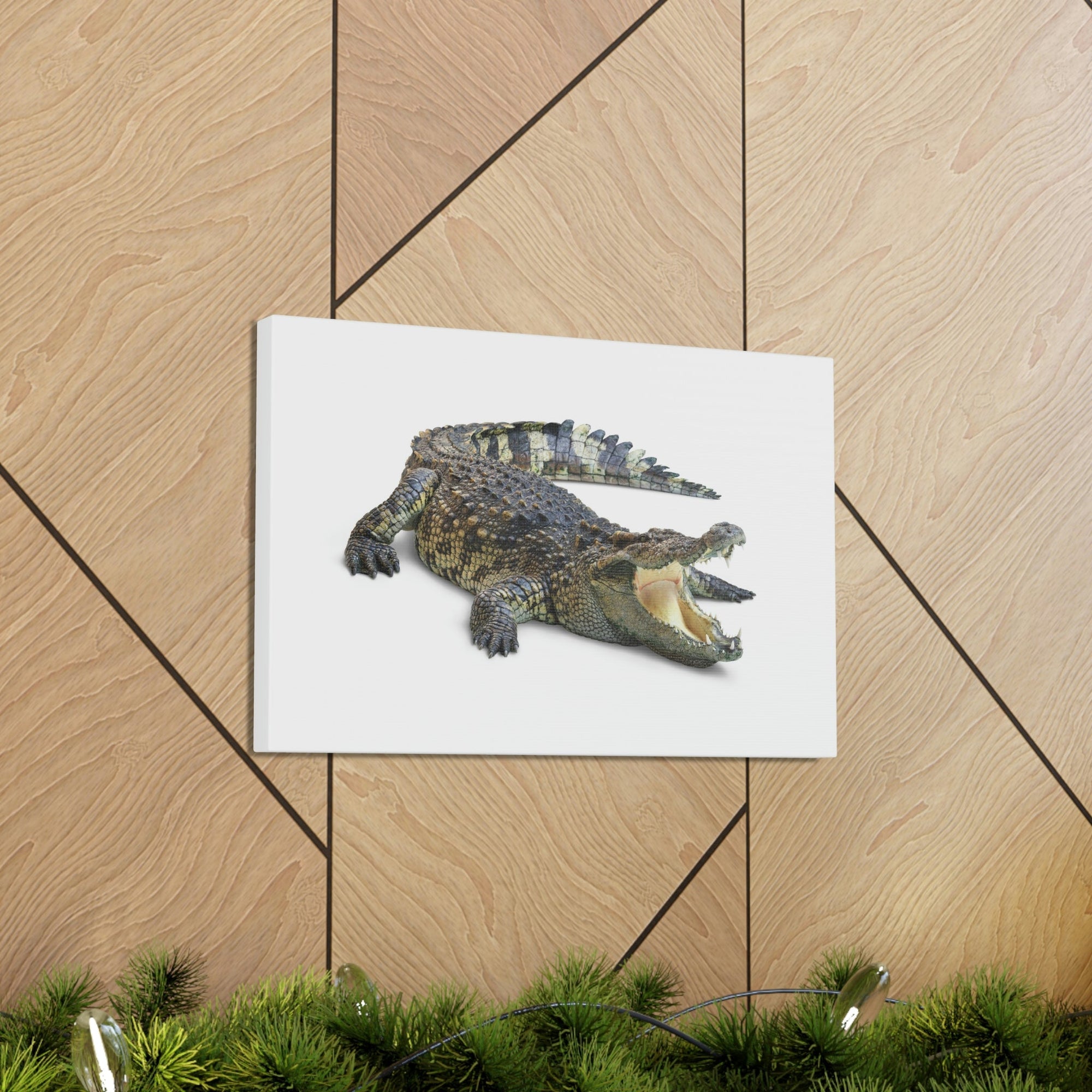 Scripture Walls Crocodile Hunting Crocodile on Hunt Print Animal Wall Art Wildlife Canvas Prints Wall Art Ready to Hang Unframed-Express Your Love Gifts