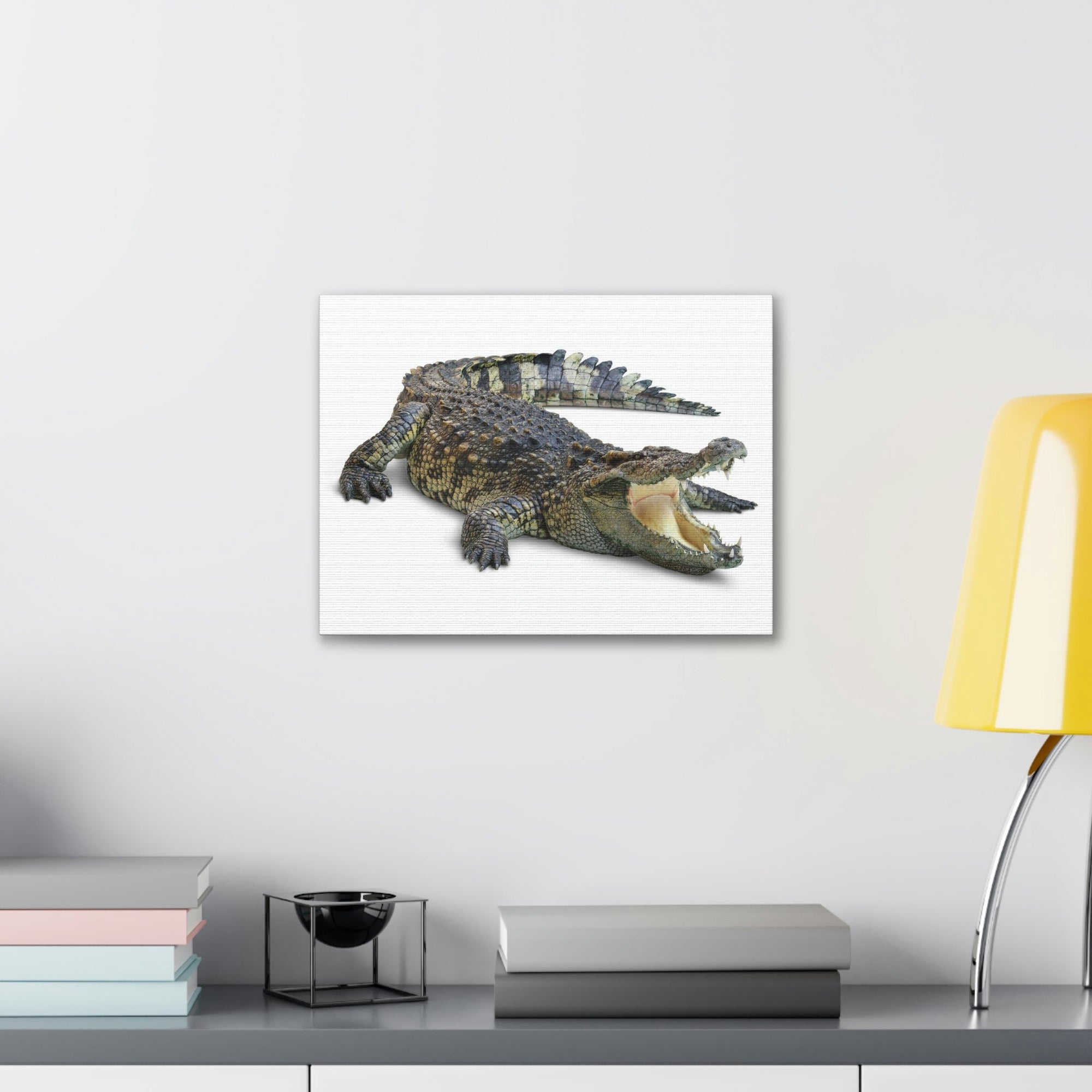 Scripture Walls Crocodile Hunting Crocodile on Hunt Print Animal Wall Art Wildlife Canvas Prints Wall Art Ready to Hang Unframed-Express Your Love Gifts