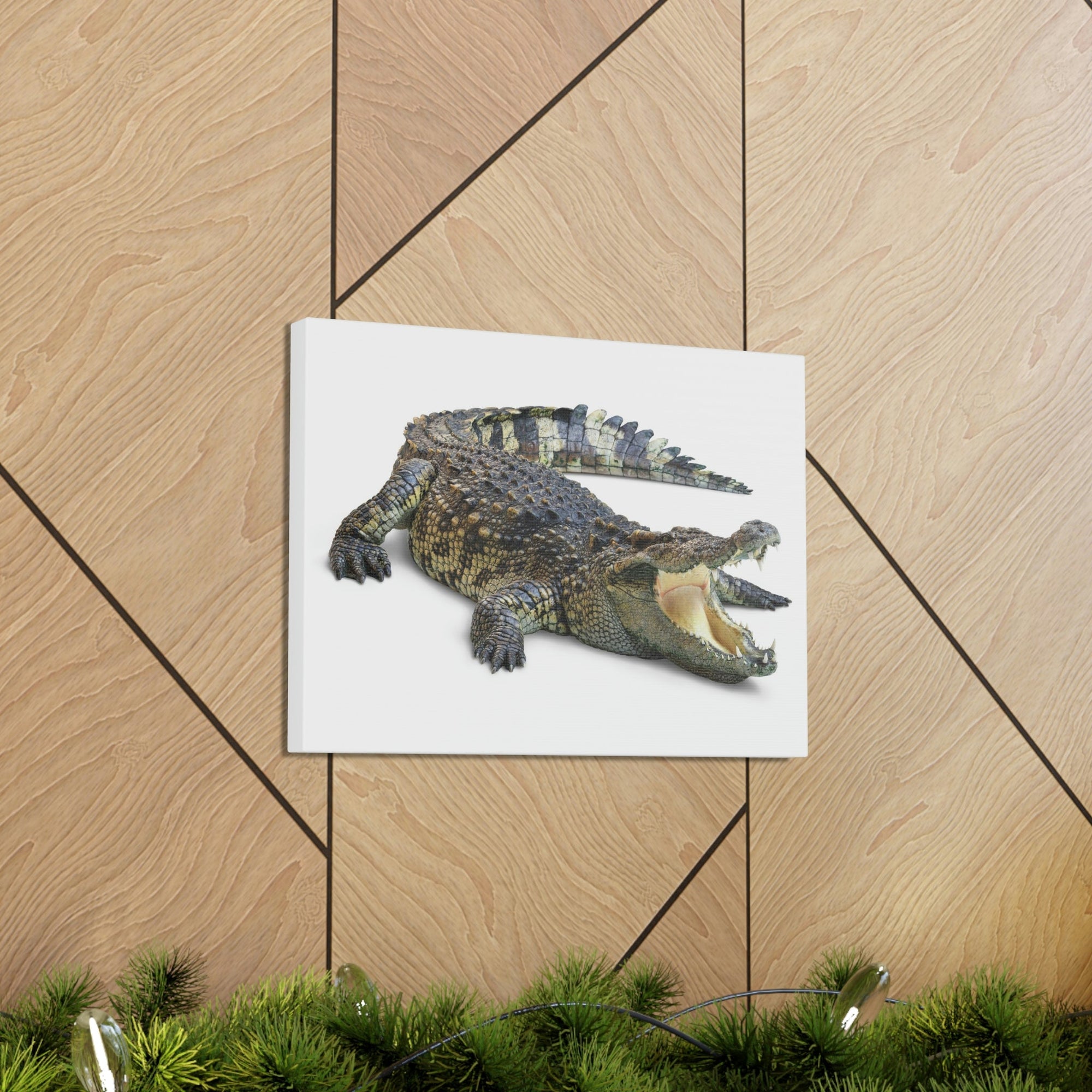 Scripture Walls Crocodile Hunting Crocodile on Hunt Print Animal Wall Art Wildlife Canvas Prints Wall Art Ready to Hang Unframed-Express Your Love Gifts