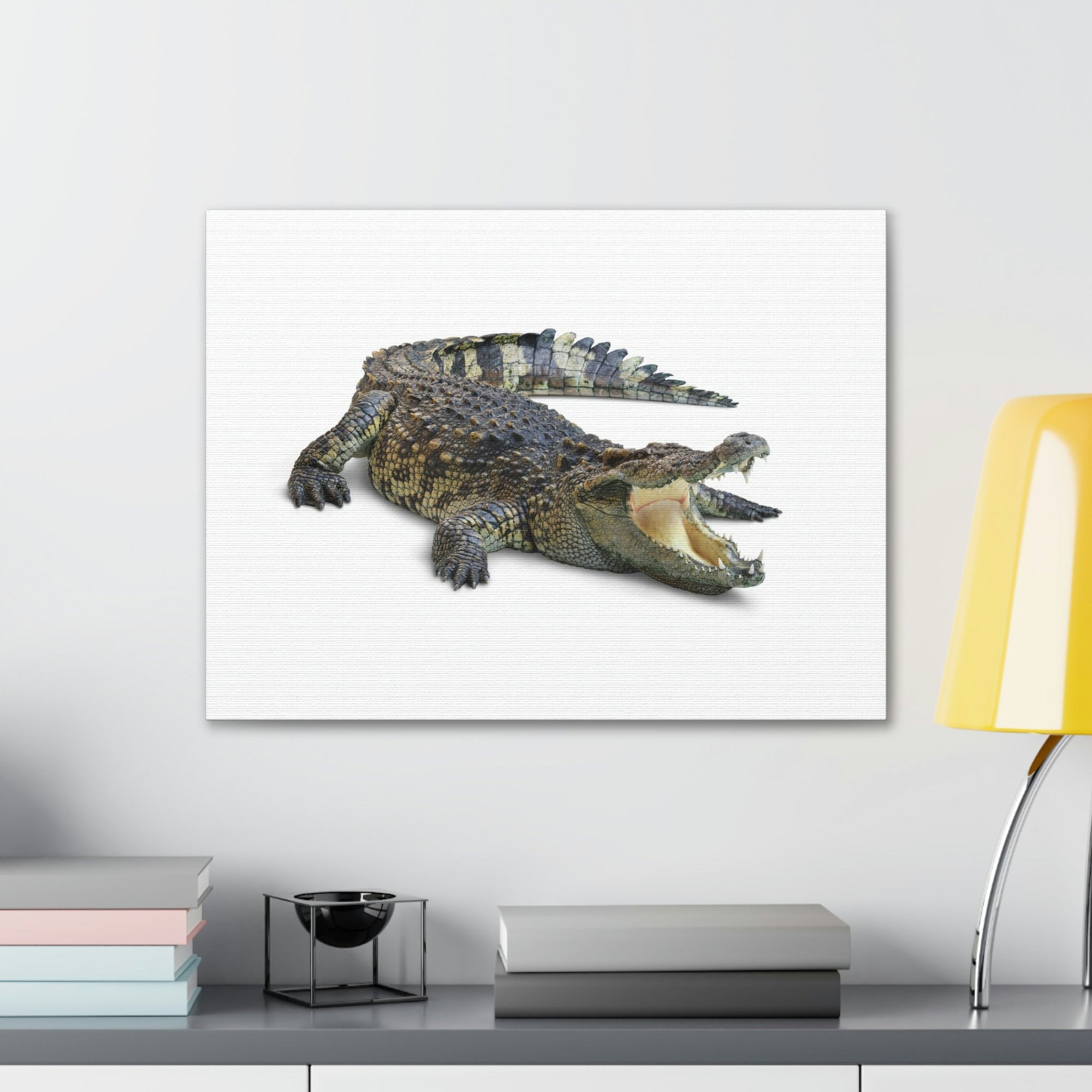 Scripture Walls Crocodile Hunting Crocodile on Hunt Print Animal Wall Art Wildlife Canvas Prints Wall Art Ready to Hang Unframed-Express Your Love Gifts