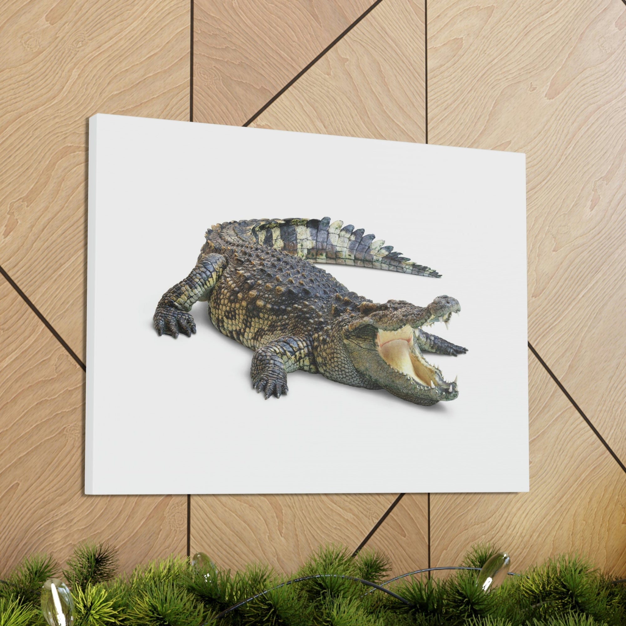 Scripture Walls Crocodile Hunting Crocodile on Hunt Print Animal Wall Art Wildlife Canvas Prints Wall Art Ready to Hang Unframed-Express Your Love Gifts