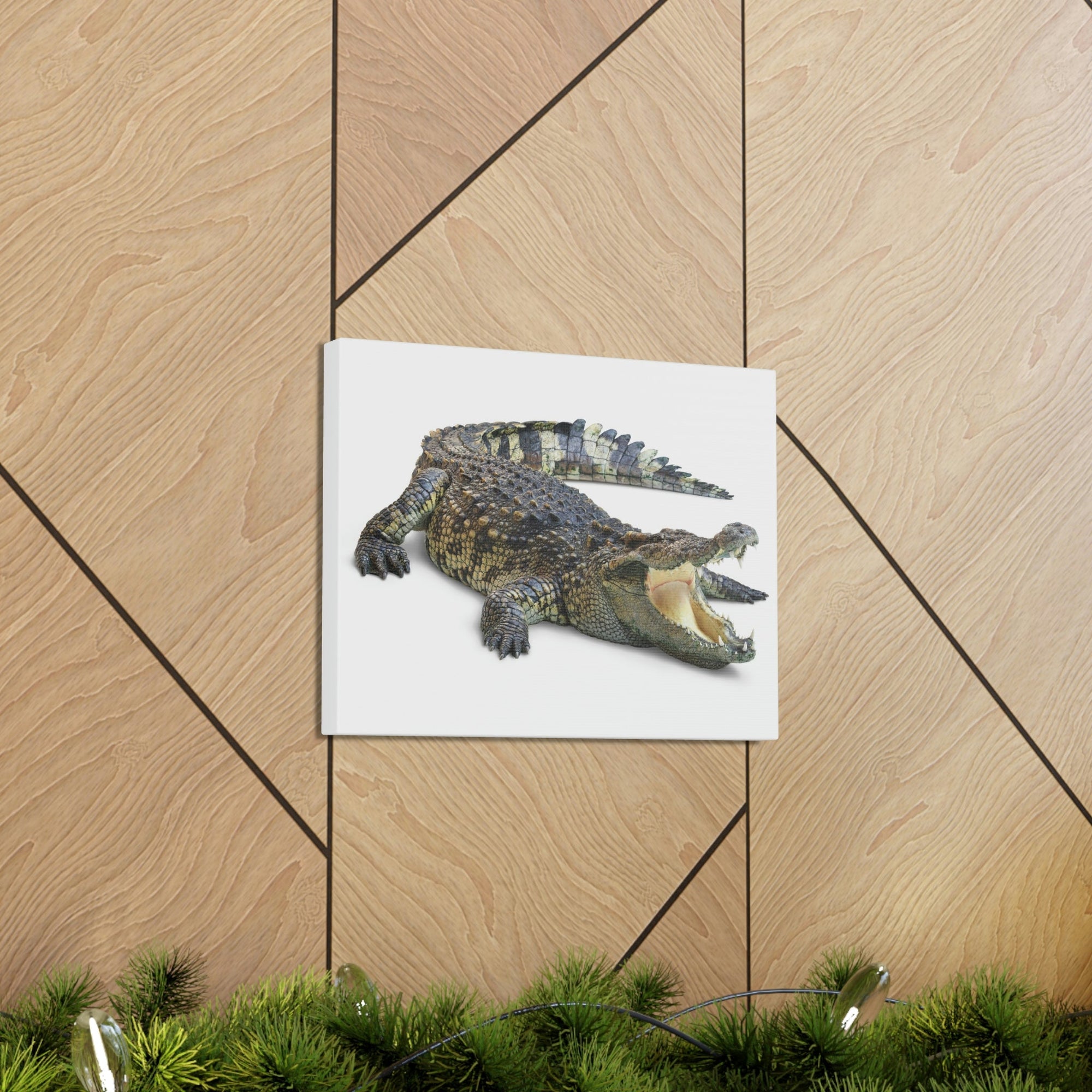 Scripture Walls Crocodile Hunting Crocodile on Hunt Print Animal Wall Art Wildlife Canvas Prints Wall Art Ready to Hang Unframed-Express Your Love Gifts