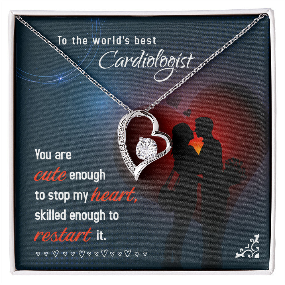Cute Enough to Stop Healthcare Medical Worker Nurse Appreciation Gift Forever Necklace w Message Card-Express Your Love Gifts