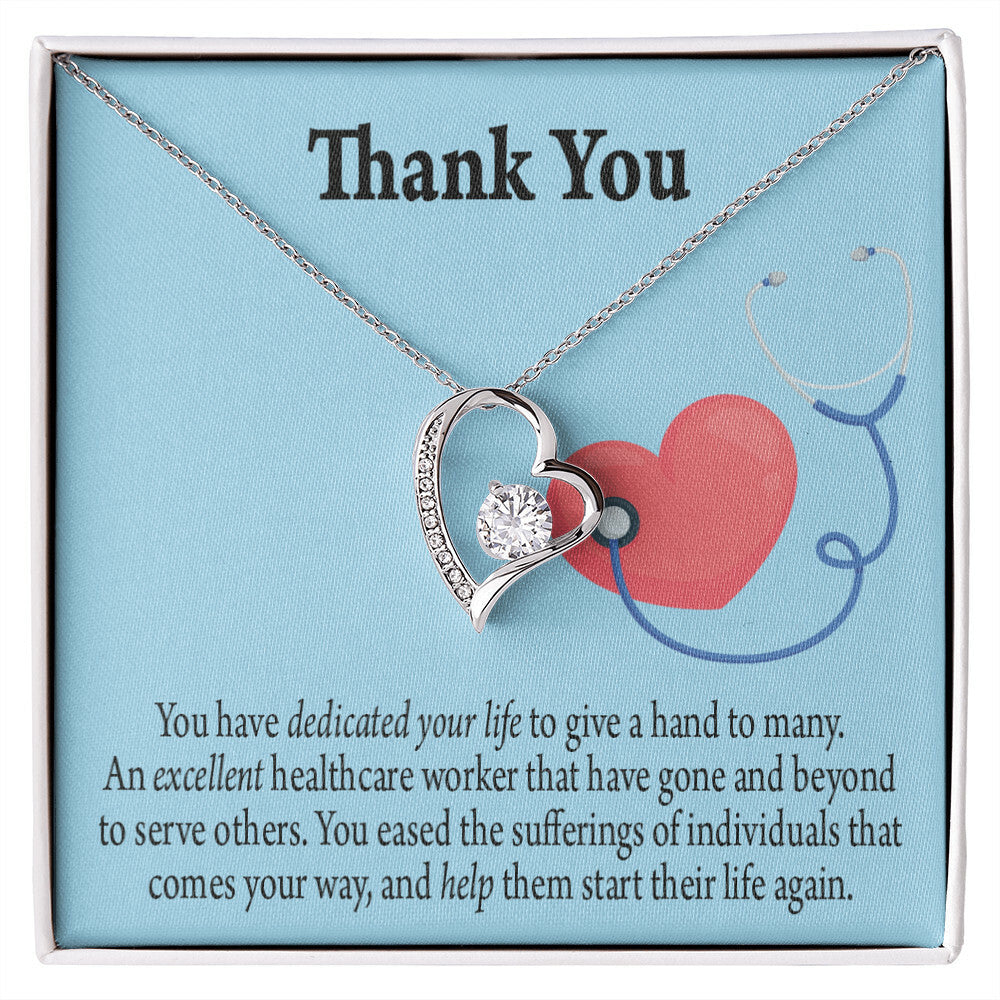 Dedicated Healthcare Medical Worker Nurse Appreciation Gift Forever Necklace w Message Card-Express Your Love Gifts