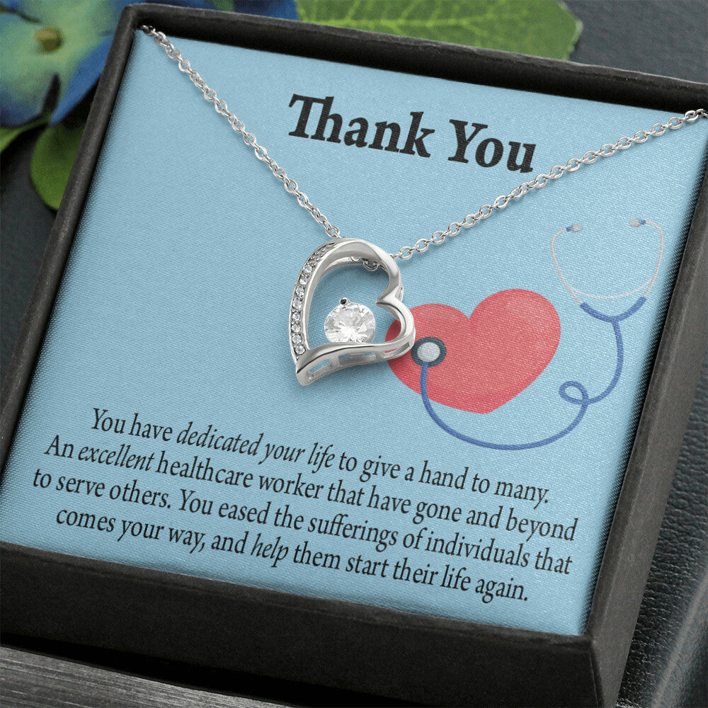 Dedicated Healthcare Medical Worker Nurse Appreciation Gift Forever Necklace w Message Card-Express Your Love Gifts