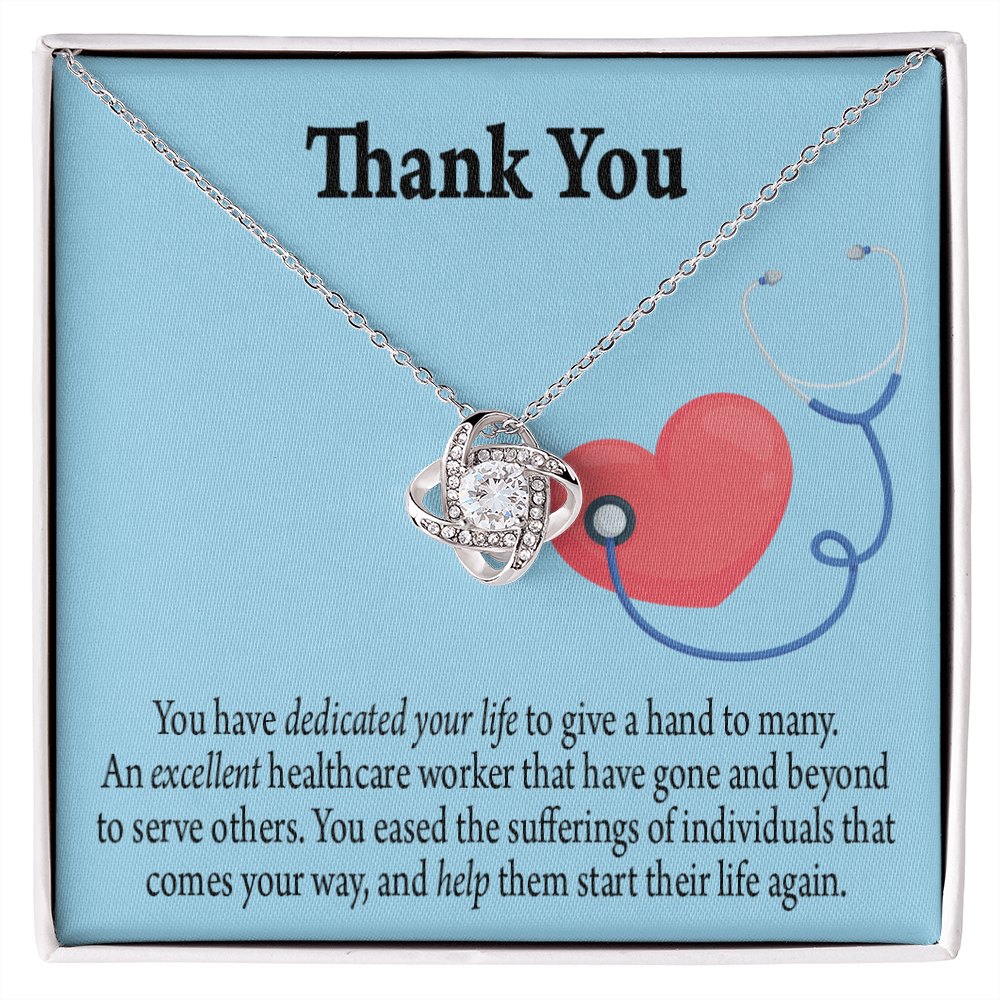Dedicated Nurse Healthcare Medical Worker Nurse Appreciation Gift Infinity Knot Necklace Message Card-Express Your Love Gifts