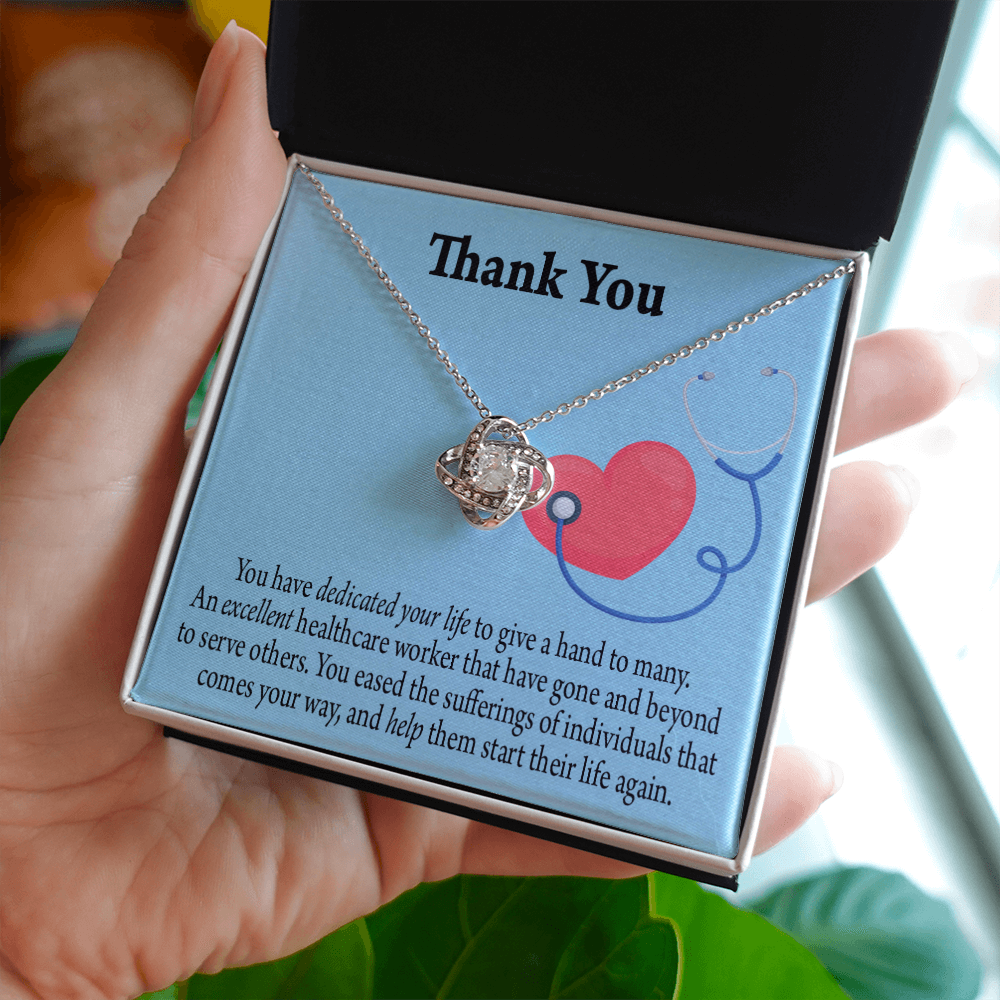 Dedicated Nurse Healthcare Medical Worker Nurse Appreciation Gift Infinity Knot Necklace Message Card-Express Your Love Gifts