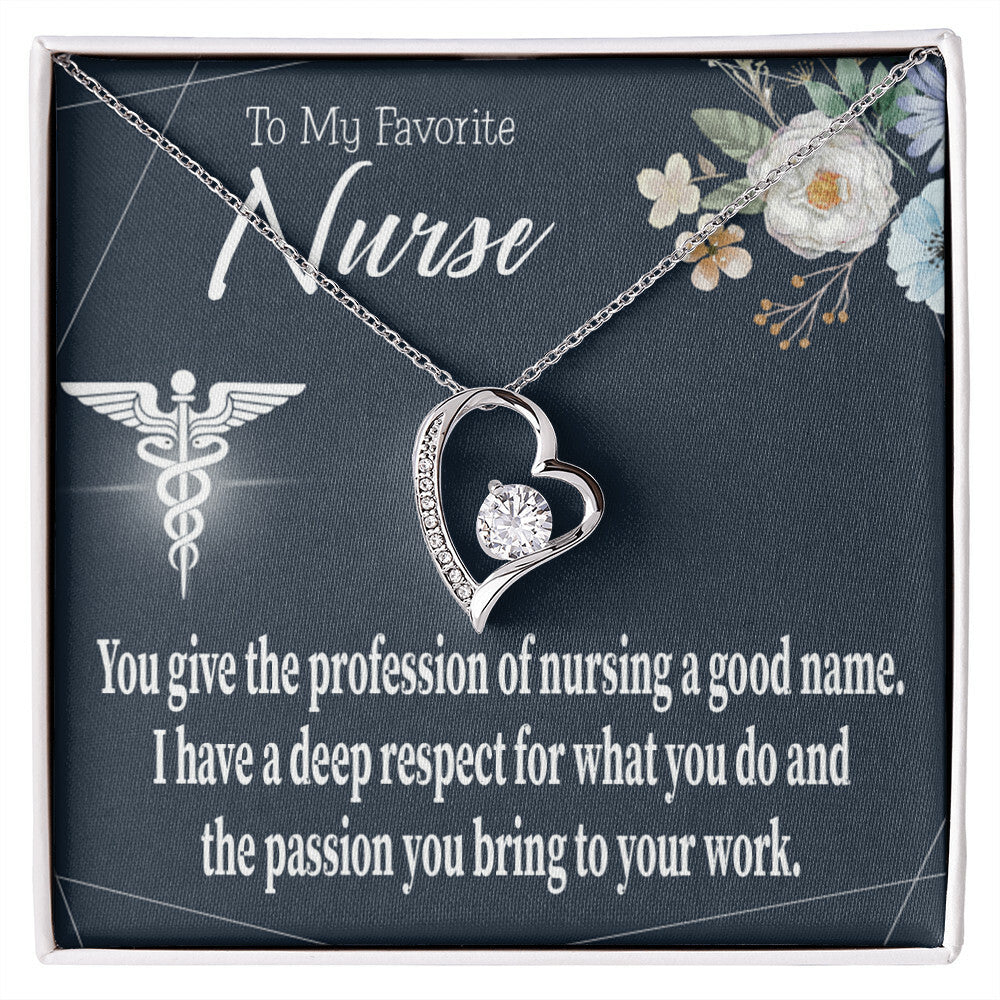 Deep Respect Healthcare Medical Worker Nurse Appreciation Gift Forever Necklace w Message Card-Express Your Love Gifts