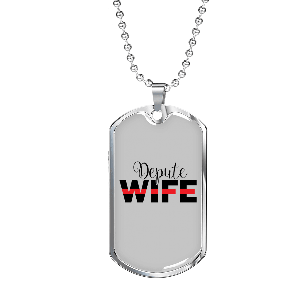Depute Wife Firefighter Gift Stainless Steel or 18k Gold Dog Tag 24" Chain-Express Your Love Gifts