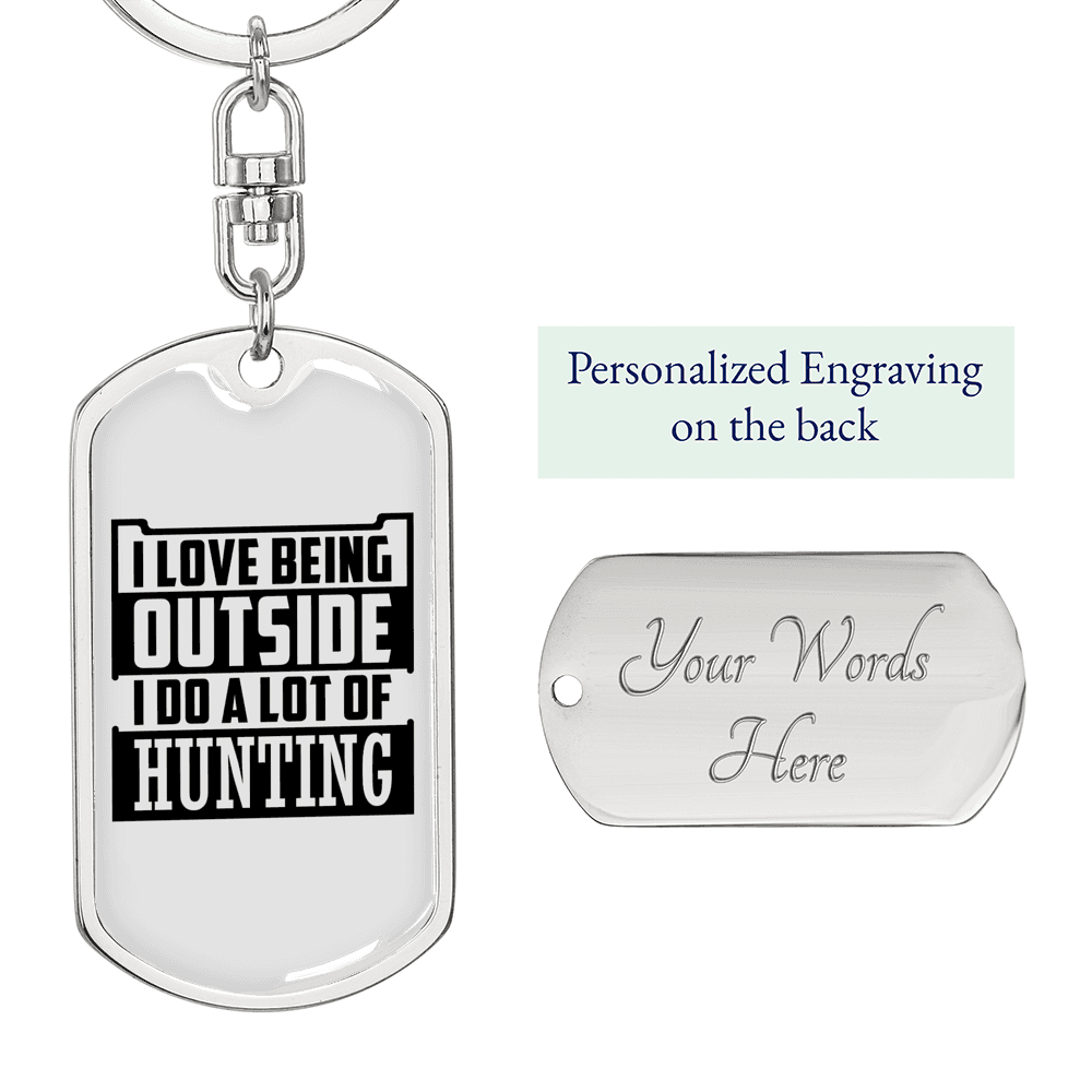 Do A Lot Of Hunter'S Keychain Gift Stainless Steel or 18k Gold Dog Tag Keyring-Express Your Love Gifts
