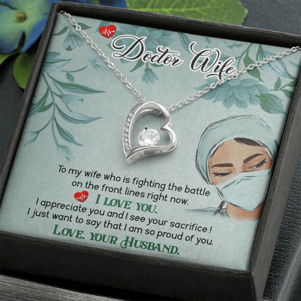 Doctor Wife Healthcare Medical Worker Nurse Appreciation Gift Forever Necklace w Message Card-Express Your Love Gifts