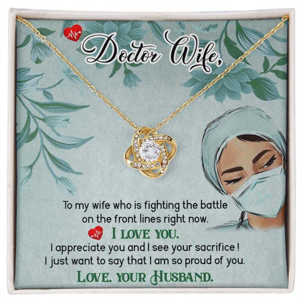 Doctor Wife Healthcare Medical Worker Nurse Appreciation Gift Infinity Knot Necklace Message Card-Express Your Love Gifts