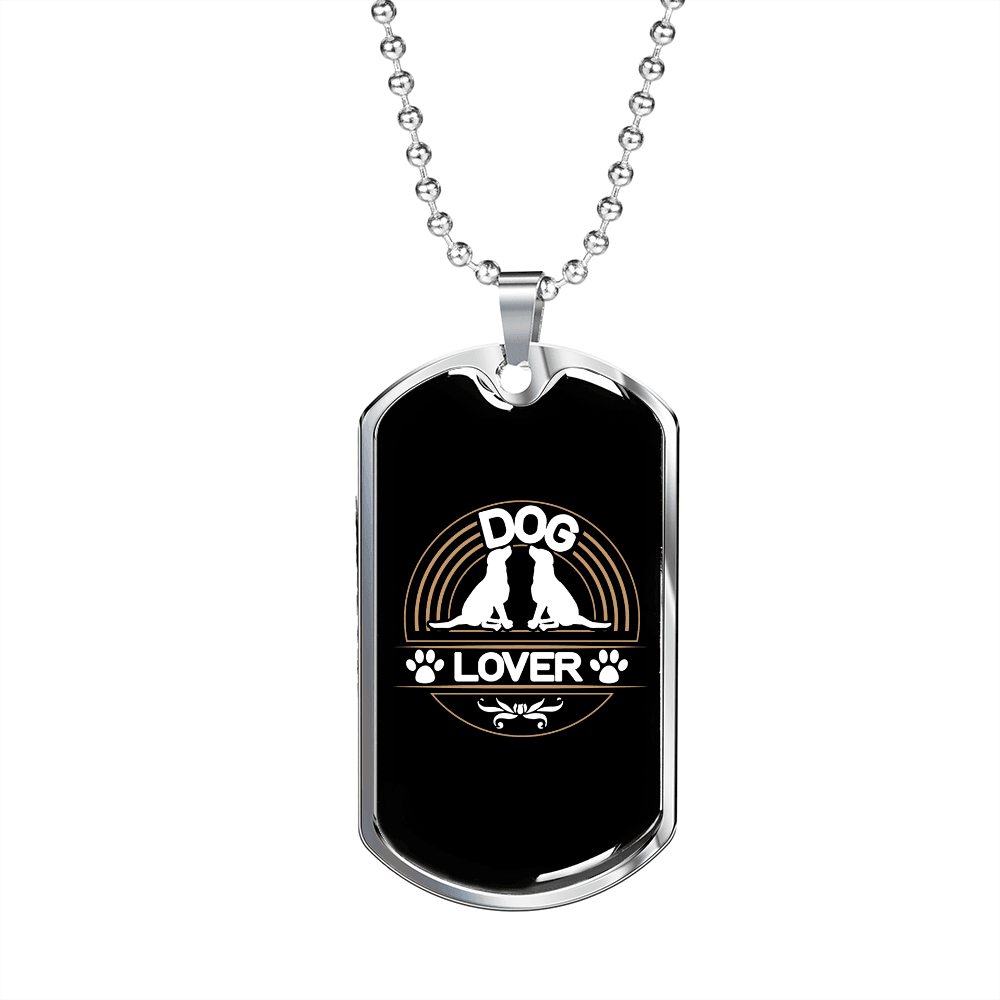 Dog Lover Necklace Stainless Steel or 18k Gold Dog Tag 24" Chain-Express Your Love Gifts