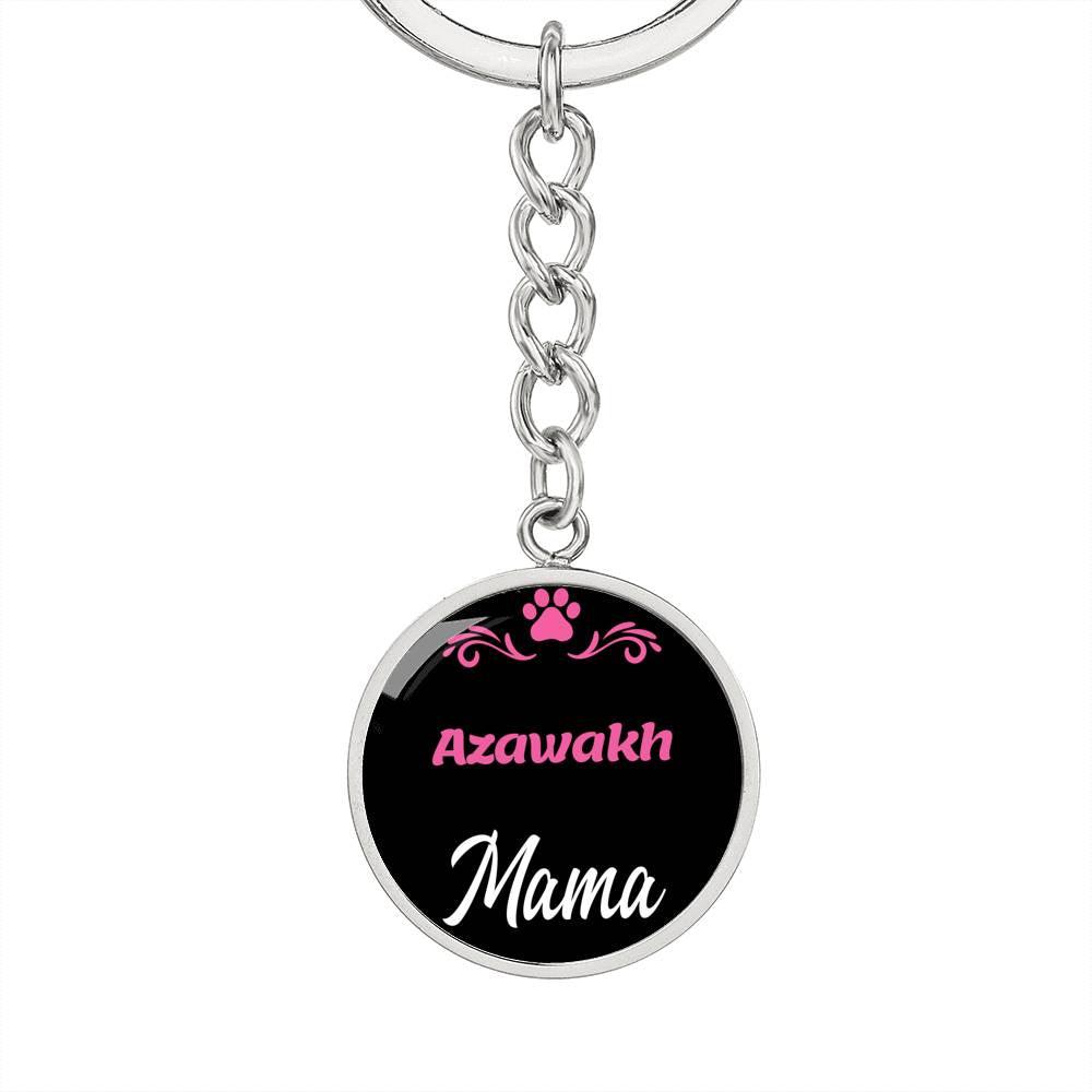 Dog Mom Keyring Azawakh Mama Circle Keychain Stainless Steel or 18k Gold-Express Your Love Gifts