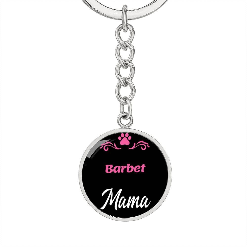 Dog Mom Keyring Barbet Mama Circle Keychain Stainless Steel or 18k Gold-Express Your Love Gifts