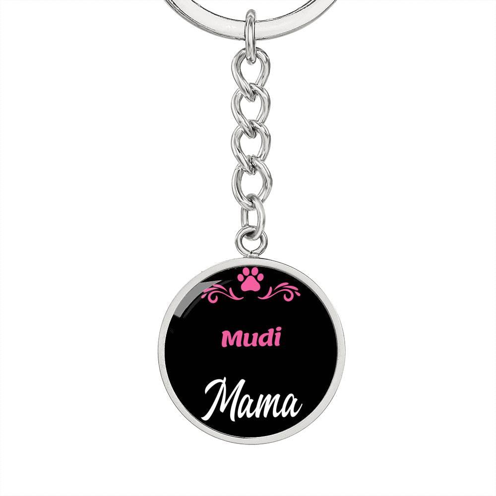 Dog Mom Keyring Mudi Mama Circle Keychain Stainless Steel or 18k Gold-Express Your Love Gifts