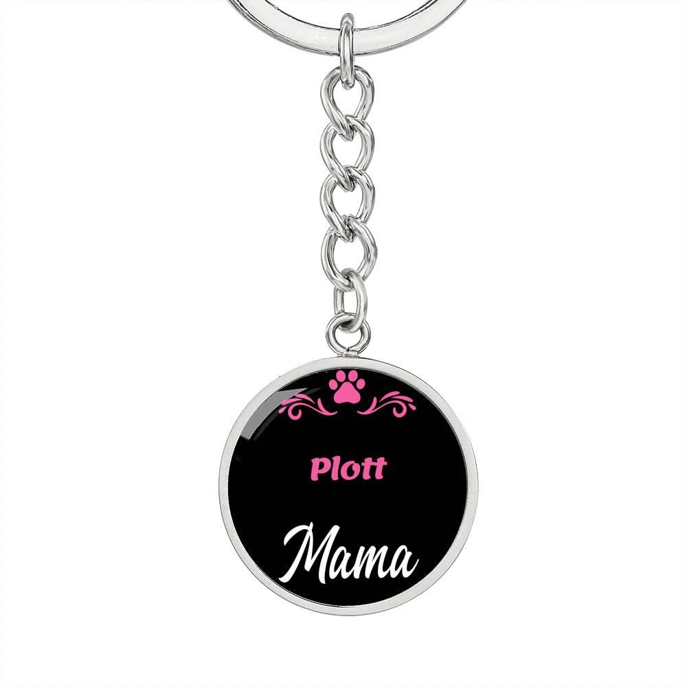 Dog Mom Keyring Plott Mama Circle Keychain Stainless Steel or 18k Gold-Express Your Love Gifts