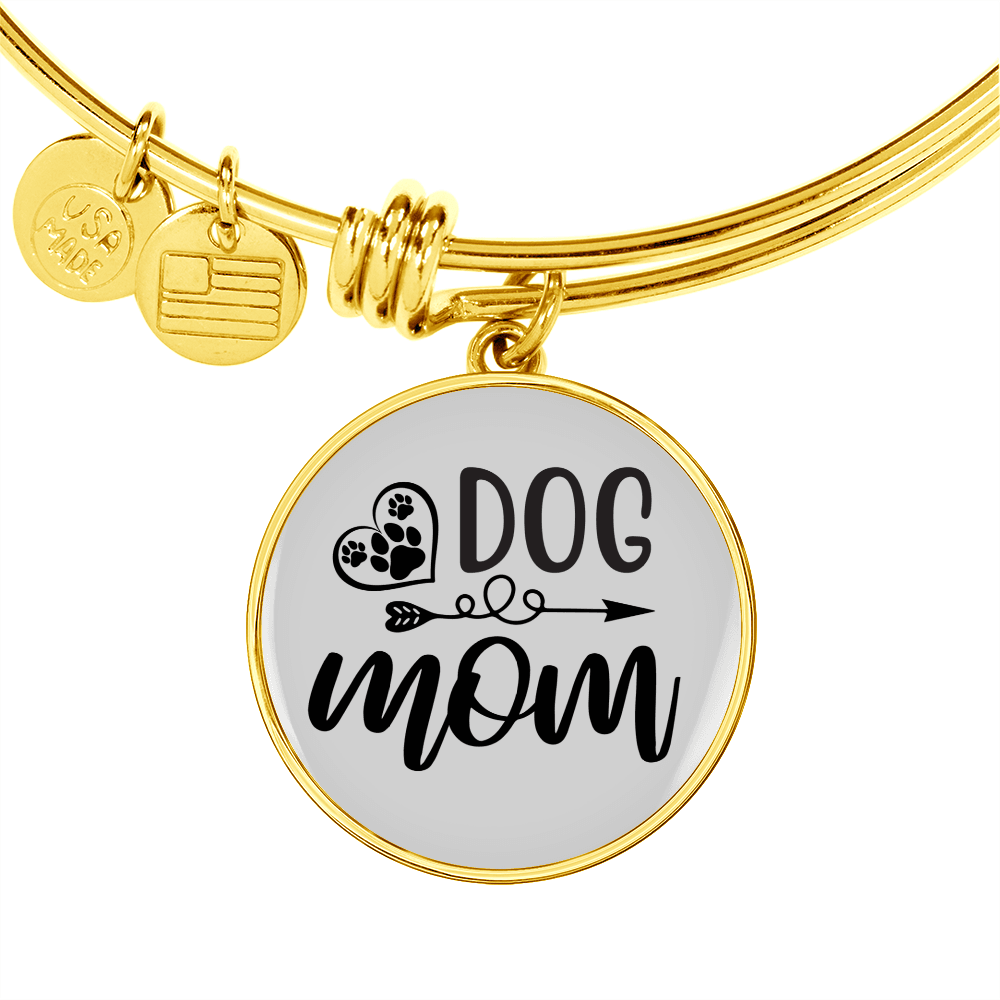 Dog Mom Plain Bracelet Stainless Steel or 18k Gold Circle Bangle-Express Your Love Gifts