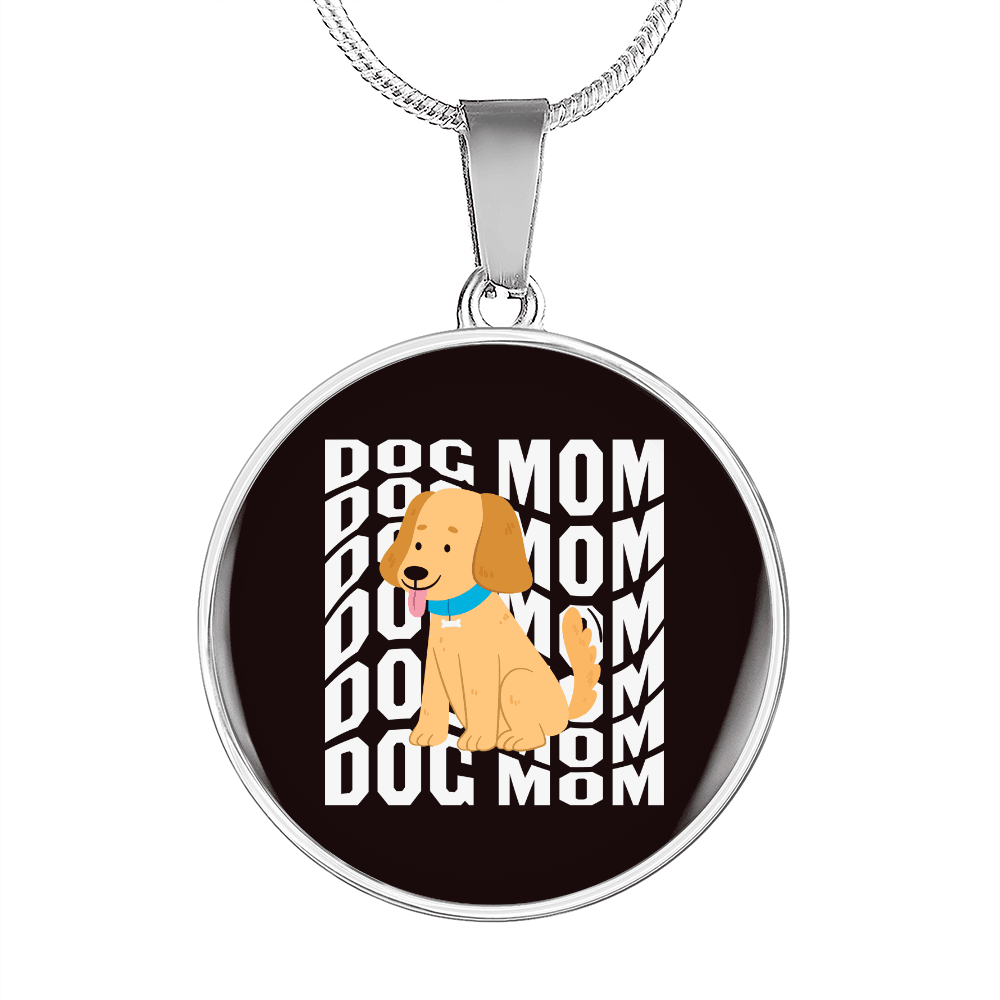 Dog Mom Puppy Circle Necklace Stainless Steel or 18k Gold 18-22"-Express Your Love Gifts