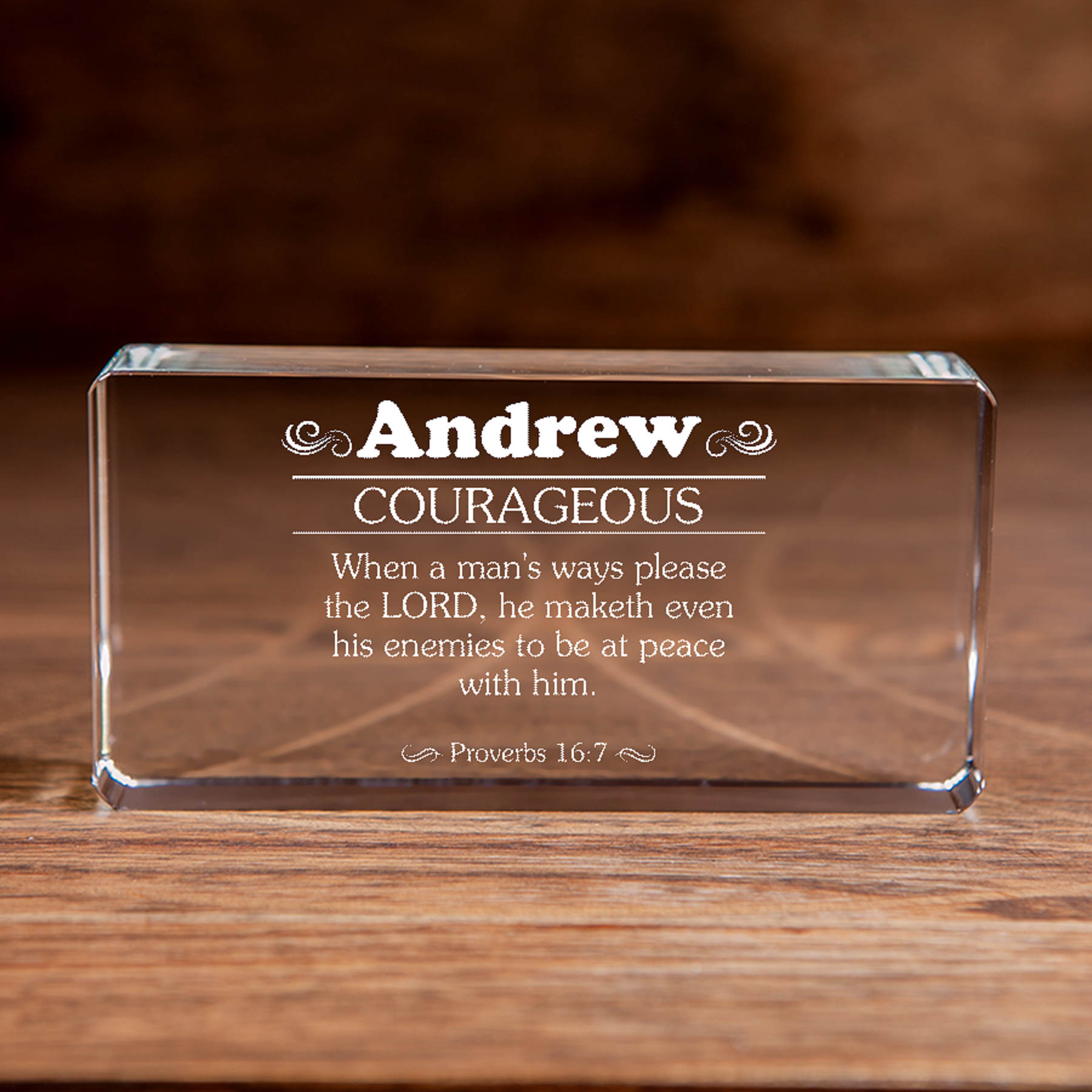 Personalized Christian Gift: Bible Verse Large Rectangular Crystal Paperweight with Custom Name Engraving-Express Your Love Gifts