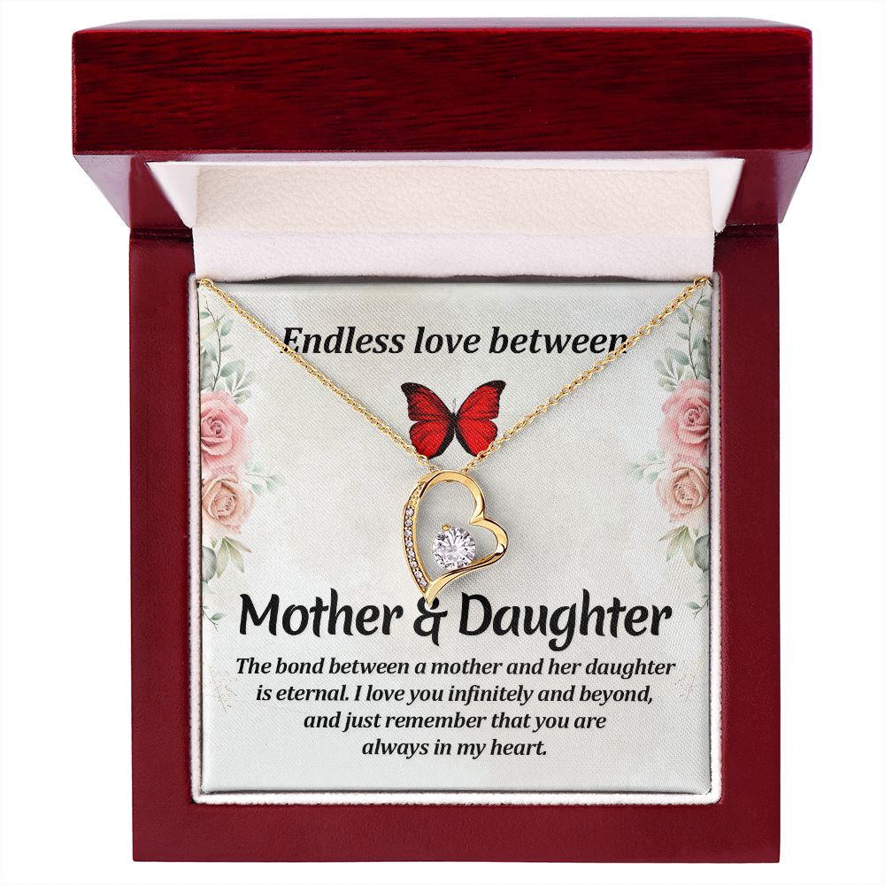 Endless Love Between Mother and Daughter Forever Necklace w Message Card-Express Your Love Gifts