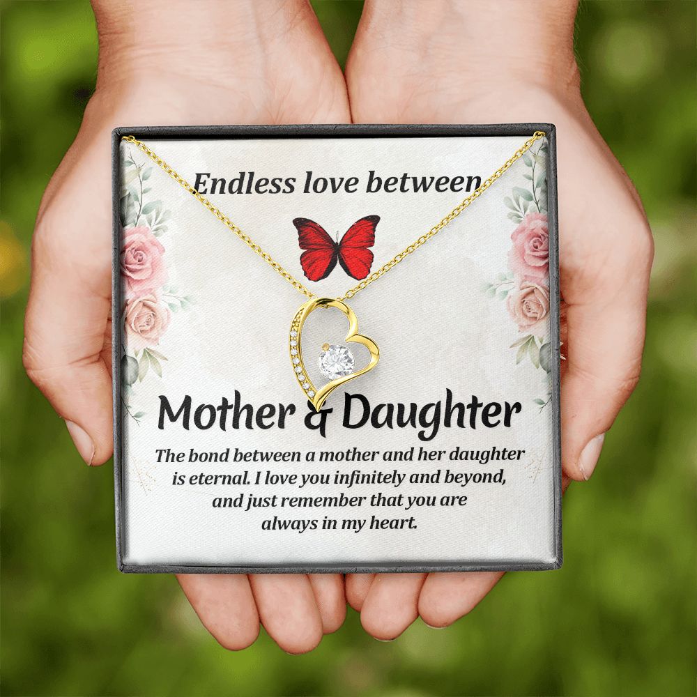 Endless Love Between Mother and Daughter Forever Necklace w Message Card-Express Your Love Gifts