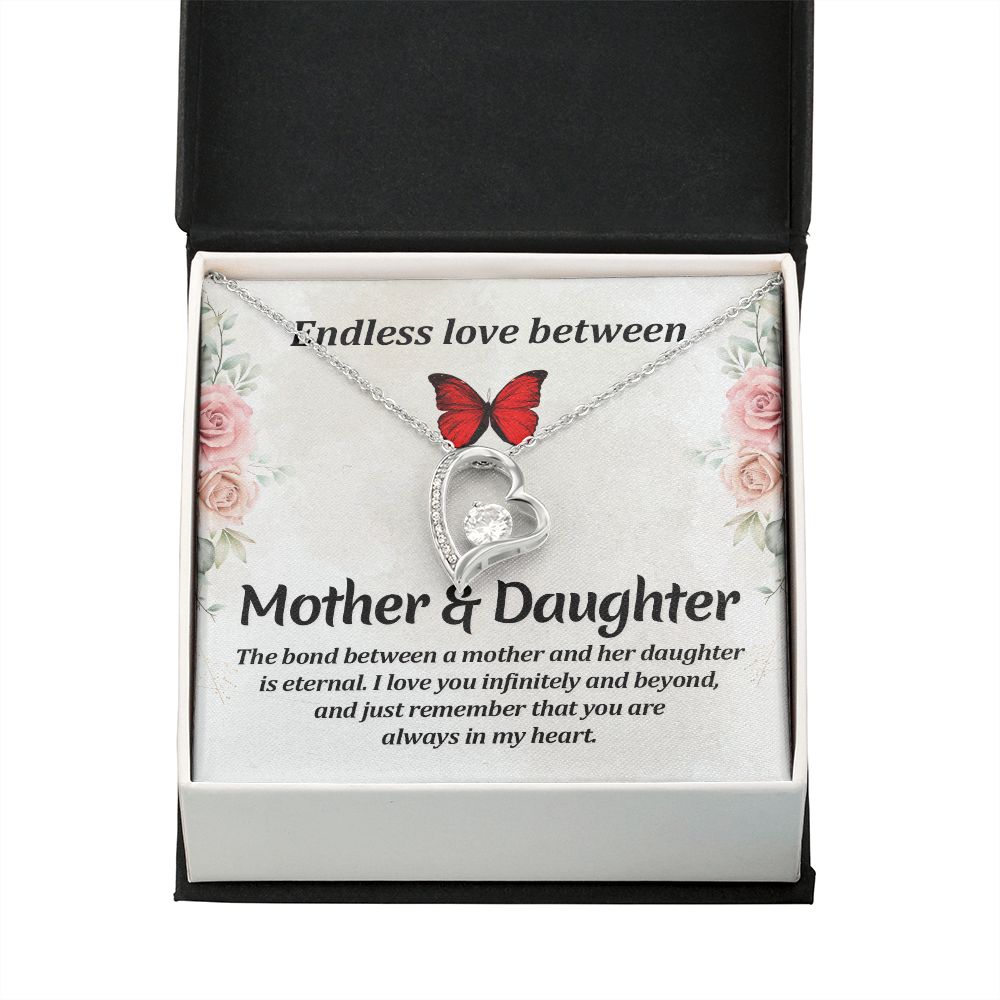 Endless Love Between Mother and Daughter Forever Necklace w Message Card-Express Your Love Gifts