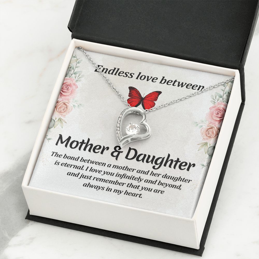 Endless Love Between Mother and Daughter Forever Necklace w Message Card-Express Your Love Gifts