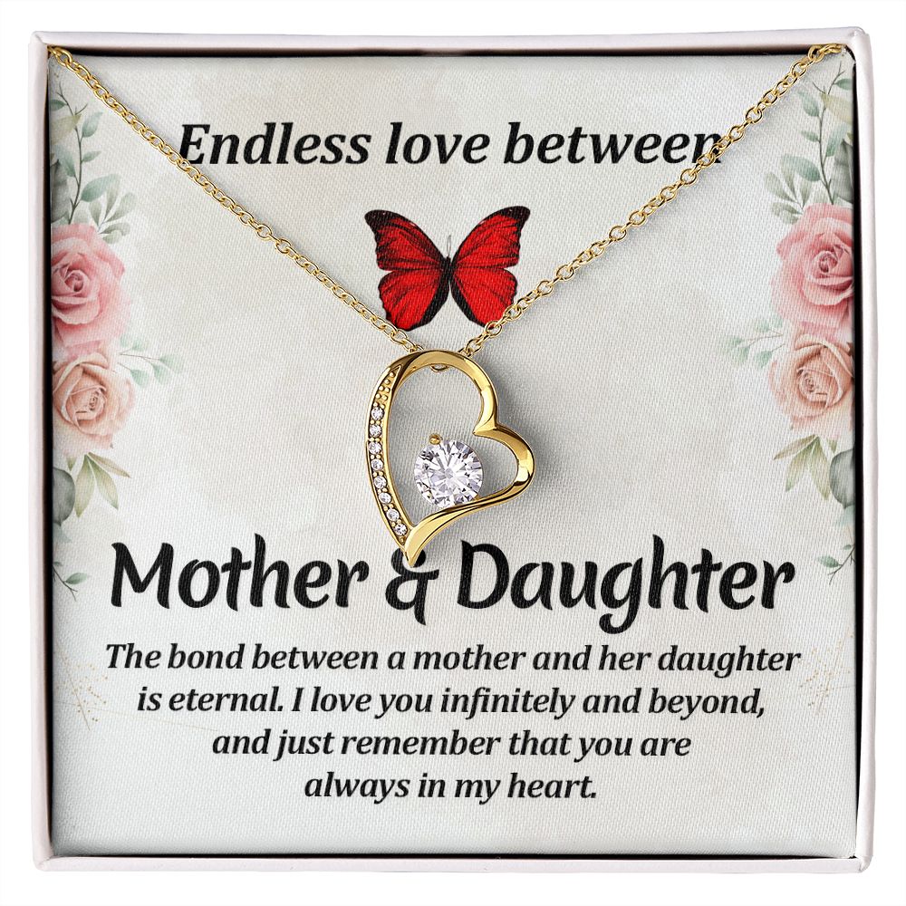 Endless Love Between Mother and Daughter Forever Necklace w Message Card-Express Your Love Gifts