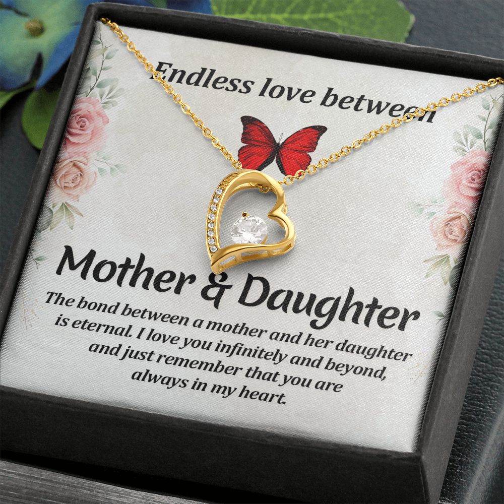 Endless Love Between Mother and Daughter Forever Necklace w Message Card-Express Your Love Gifts