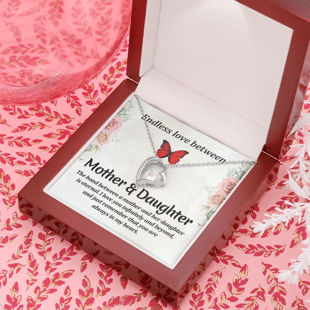 Endless Love Between Mother and Daughter Forever Necklace w Message Card-Express Your Love Gifts