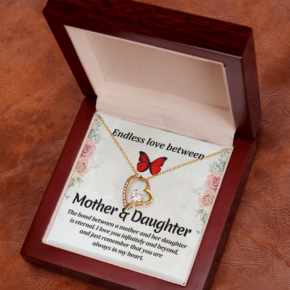 Endless Love Between Mother and Daughter Forever Necklace w Message Card-Express Your Love Gifts