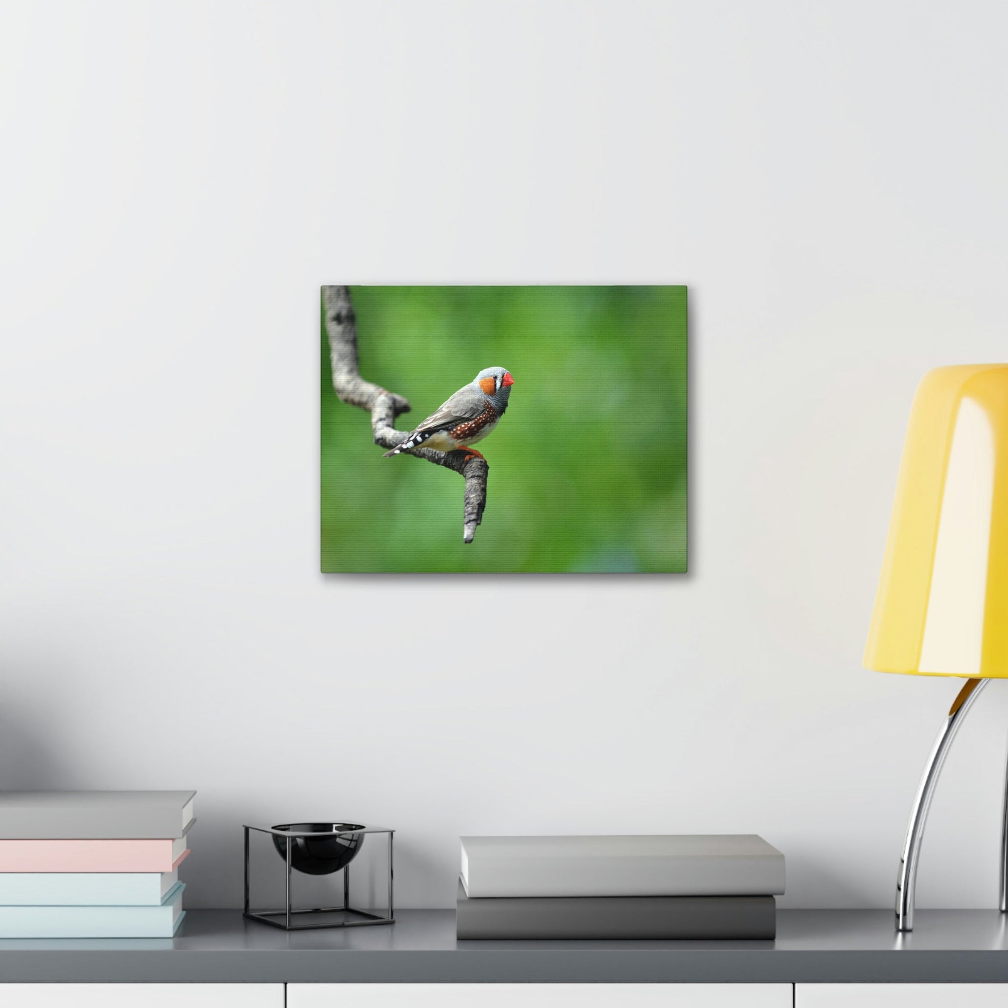 Scripture Walls Exotic Zebra Finch Sitting on a Tree Branch Print Animal Wall Art Wildlife Canvas Prints Wall Art Ready to Hang Unframed-Express Your Love Gifts