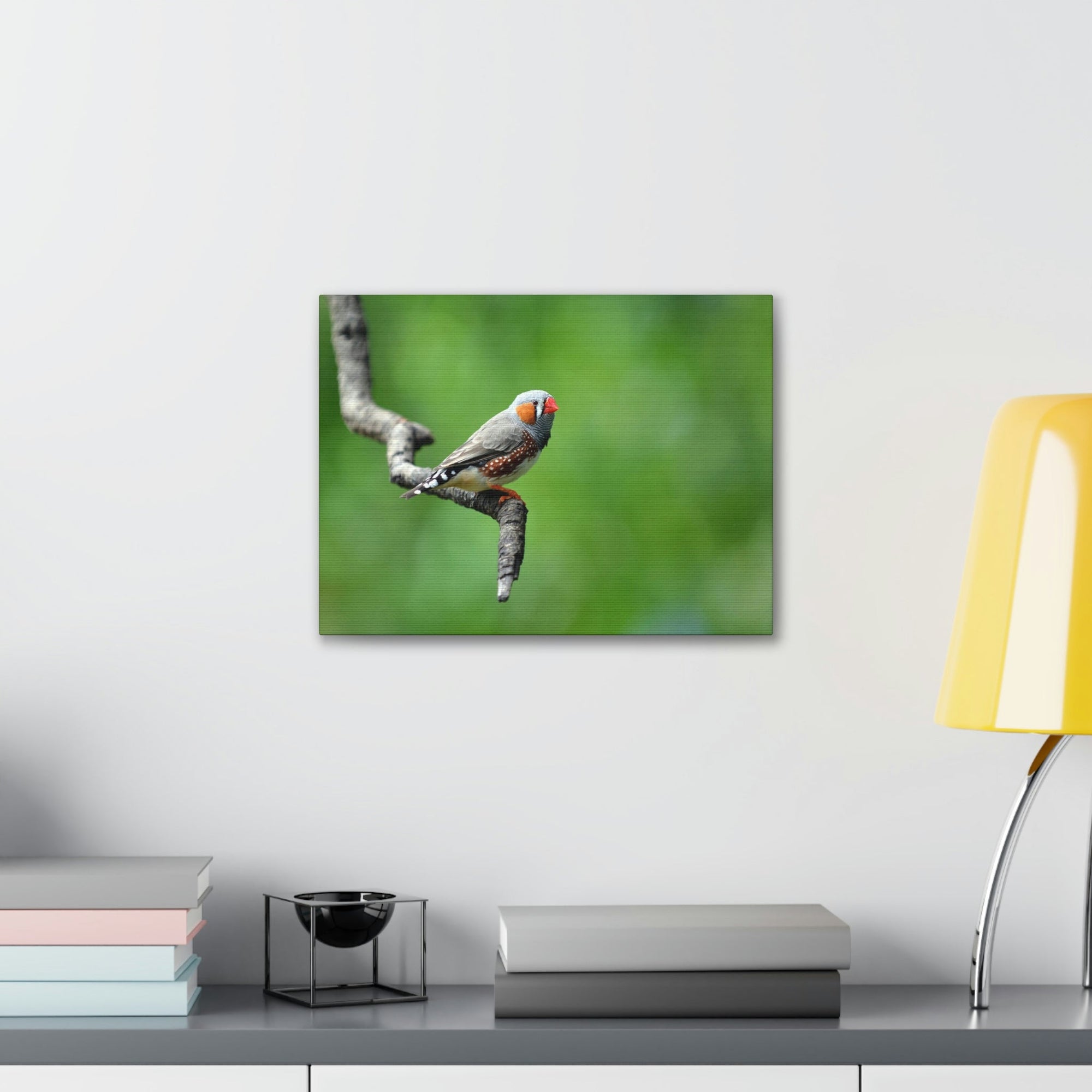 Scripture Walls Exotic Zebra Finch Sitting on a Tree Branch Print Animal Wall Art Wildlife Canvas Prints Wall Art Ready to Hang Unframed-Express Your Love Gifts